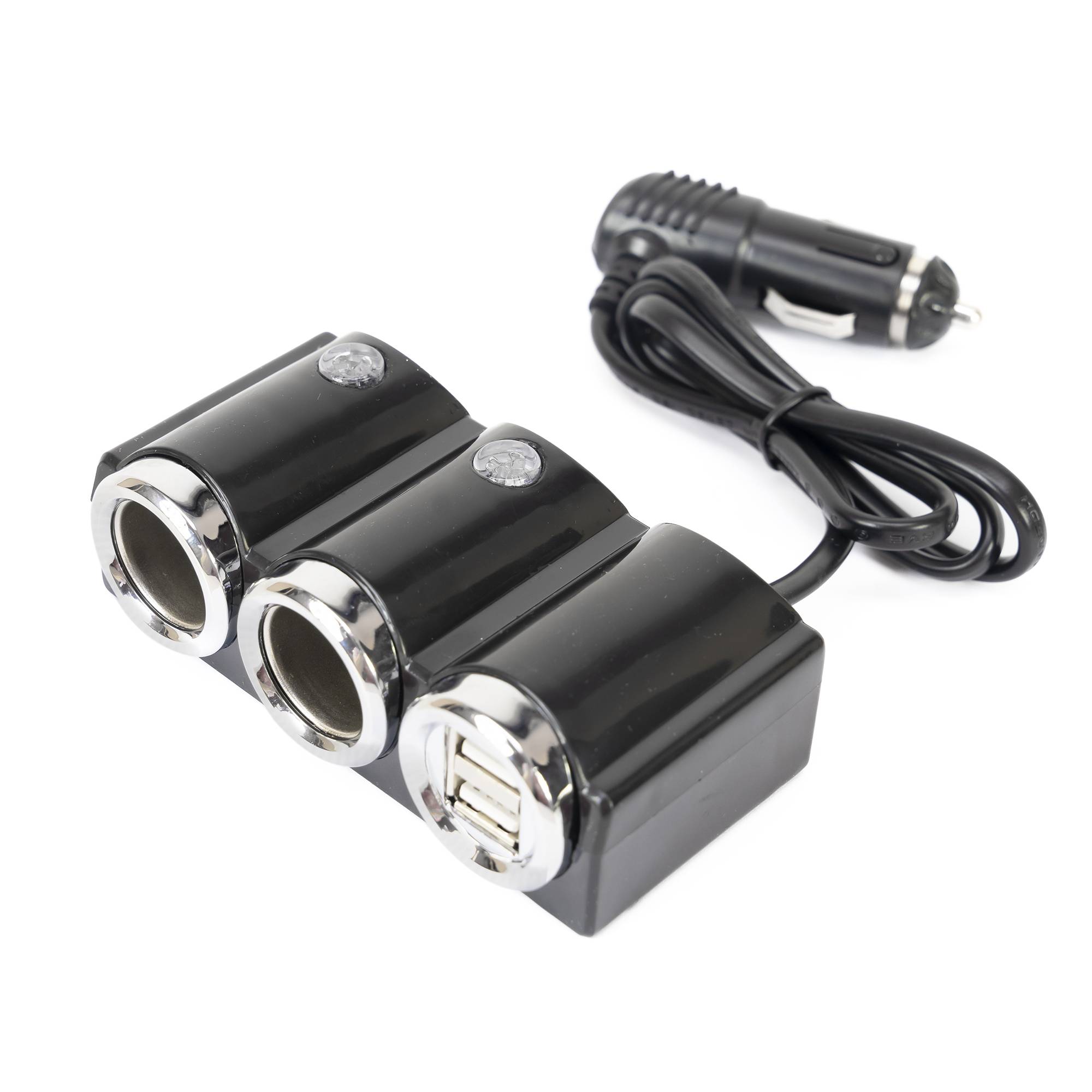 Auto-Zigarettenanzünder-Splitter PNI Lighter 20 12V/24V 2 Ausgänge, 2 x USB, LED-Anzeige