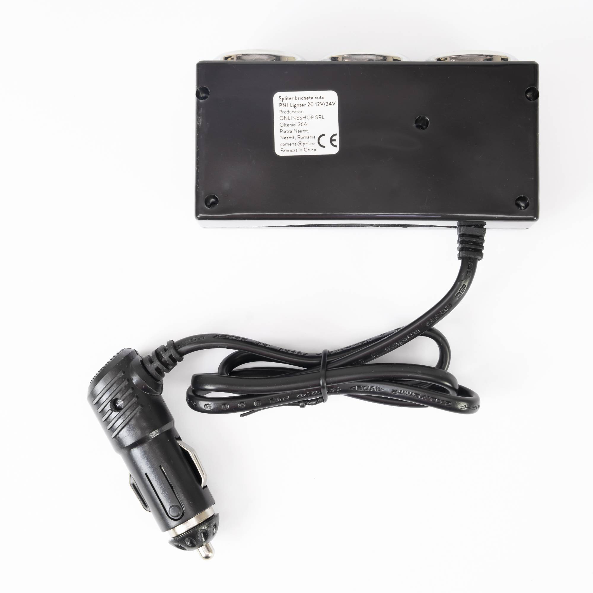 Auto-Zigarettenanzünder-Splitter PNI Lighter 20 12V/24V 2 Ausgänge, 2 x USB, LED-Anzeige