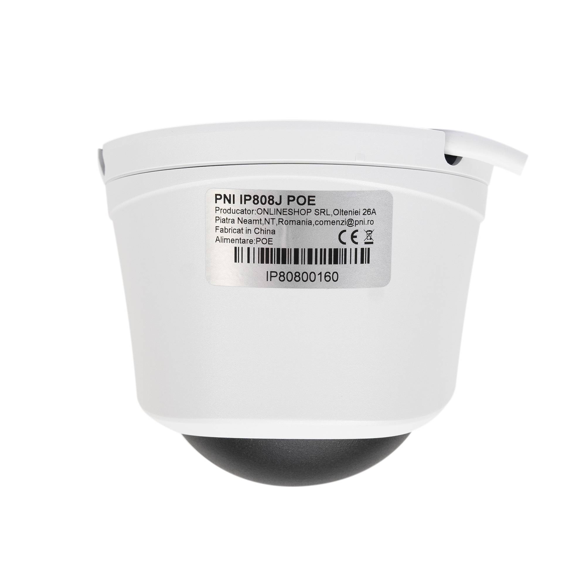 PNI IP808J POE Videoüberwachungskamera, 8MP, Schwarzlicht, 2,8mm Objektiv, für den Außenbereich, weiß