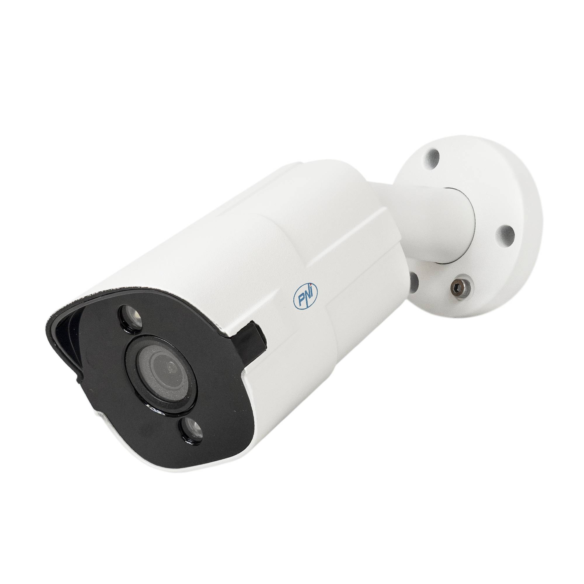 Videoüberwachungskamera PNI IP818J, POE, Bullet 8MP, Schwarzlicht, 2,8-mm-Objektiv, für den Außenbereich, weiß