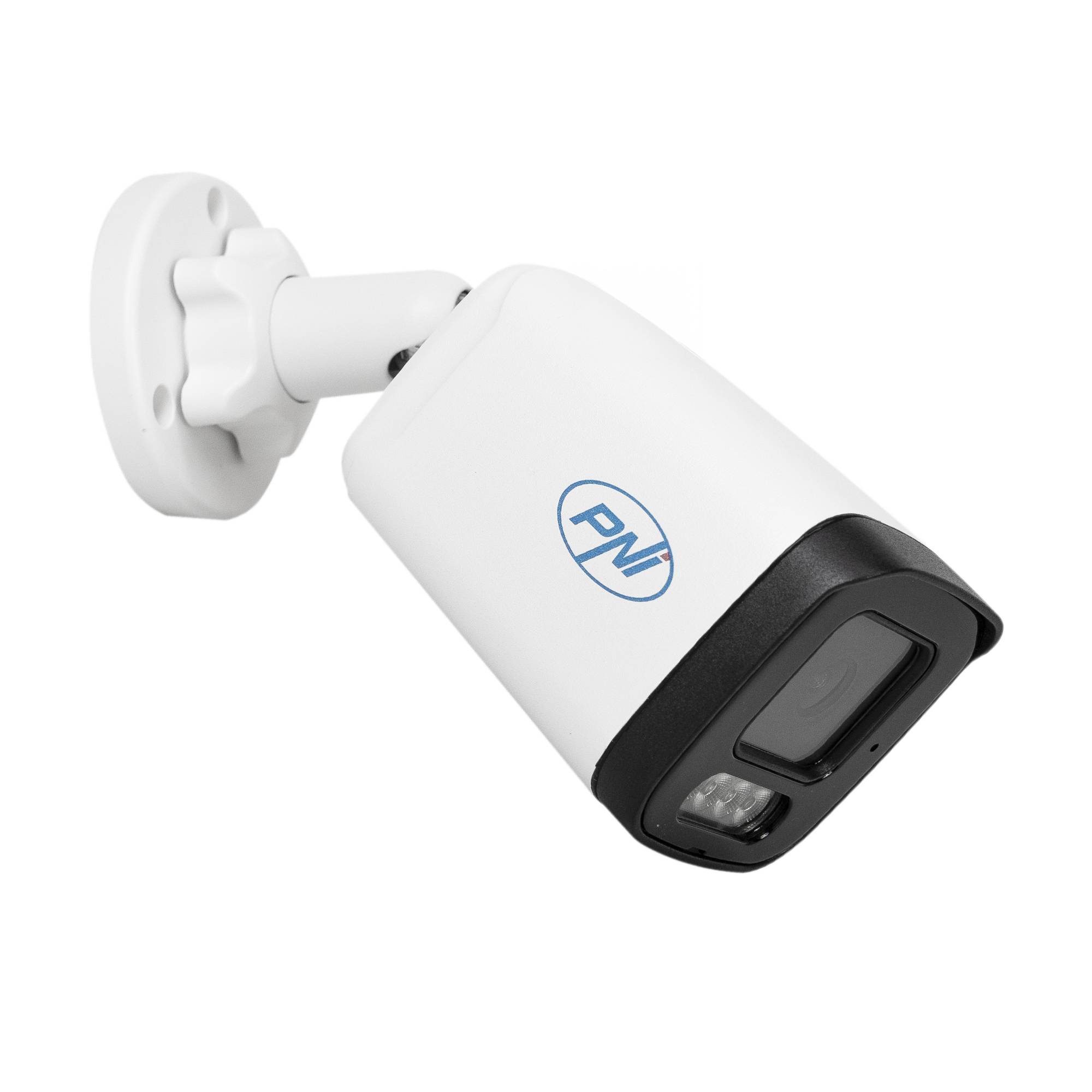 PNI IP515J POE-Videoüberwachungskamera, Bullet 5MP, 2,8 mm, für den Außenbereich, bidirektionales Audio, weiß