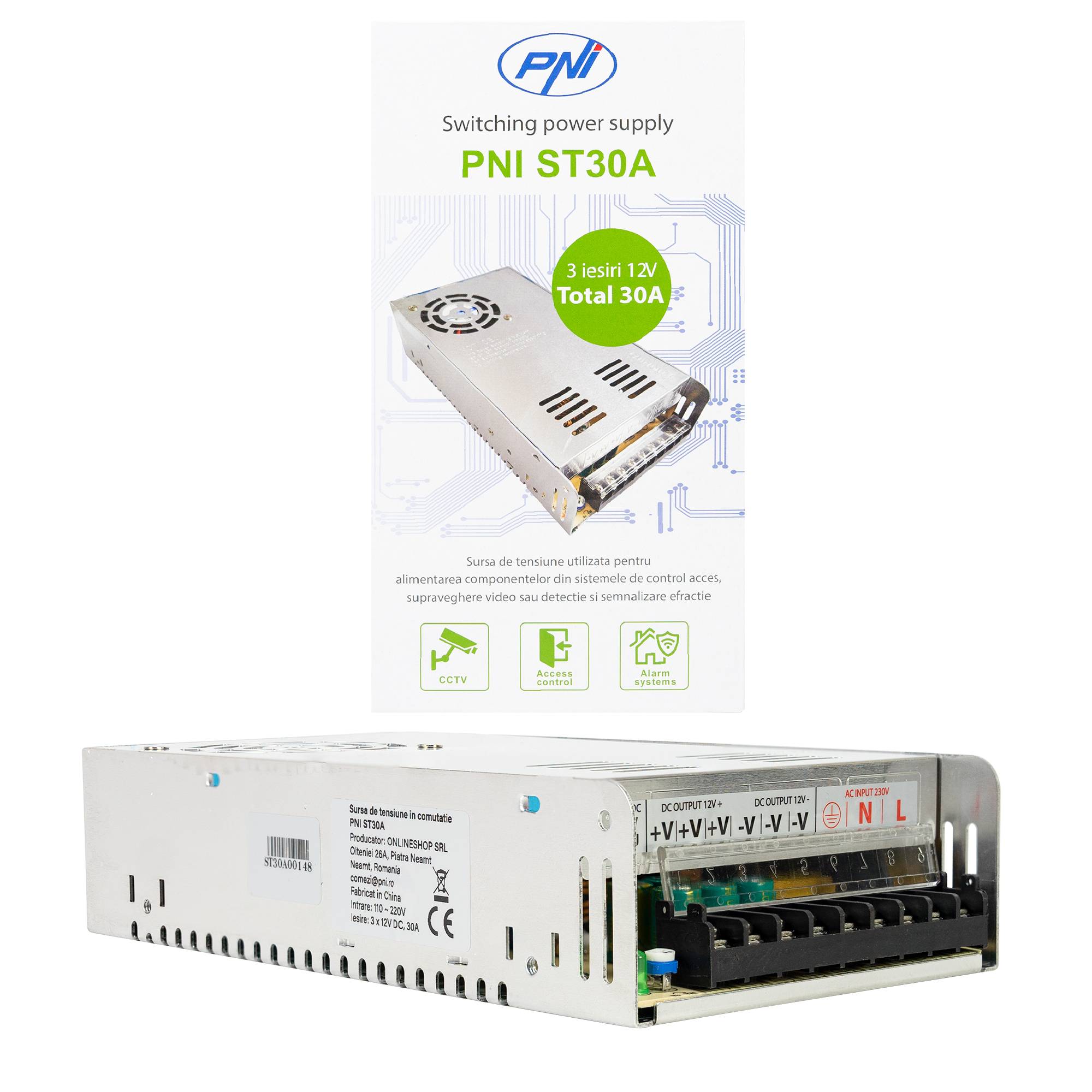Schaltspannungsquelle PNI ST30A 12V 30A 360W
