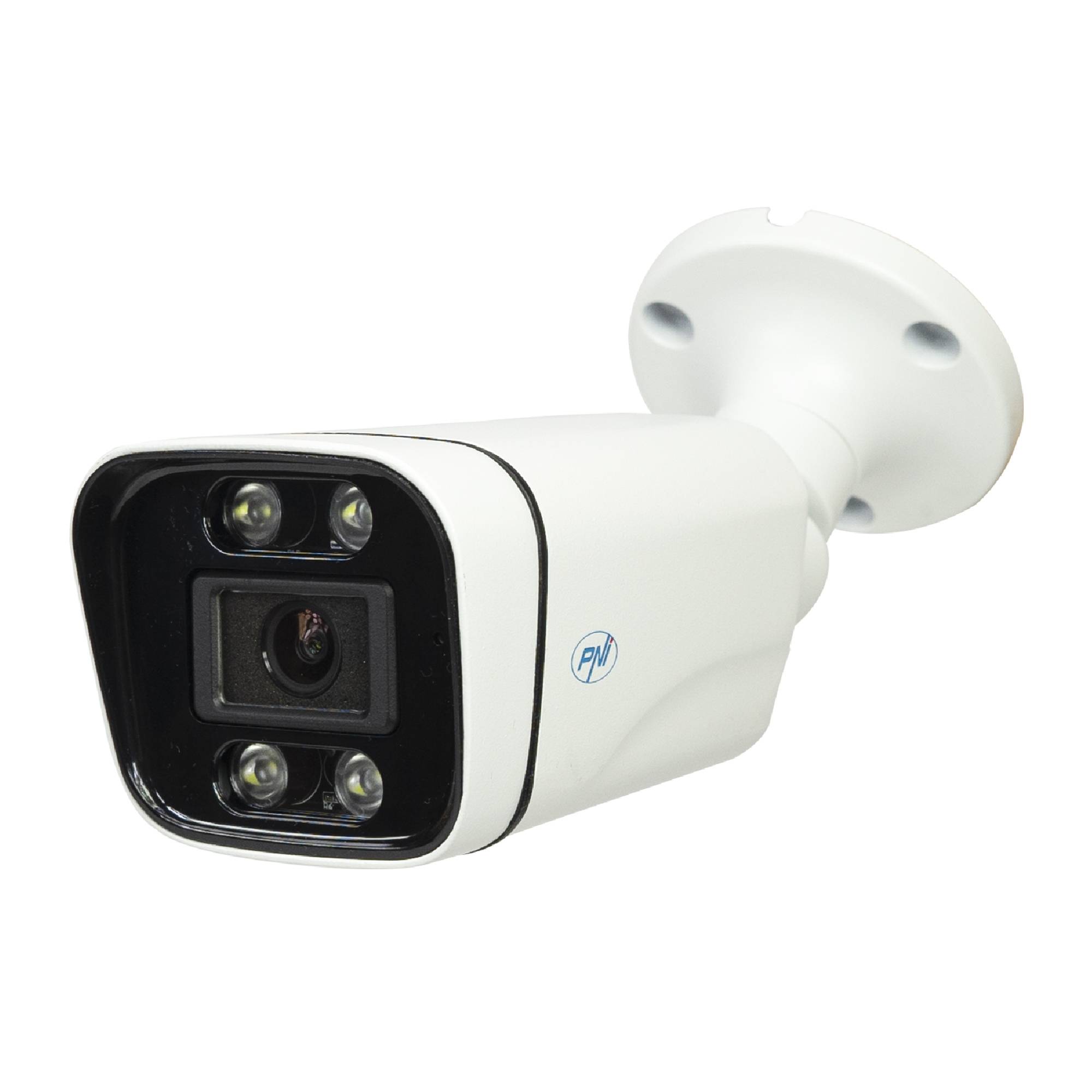 PNI IP8POE 8MP, 4K, D-WDR, 4,0 mm, 6 LEDs, IP66, integriertes Mikrofon und Lautsprecher, weiß