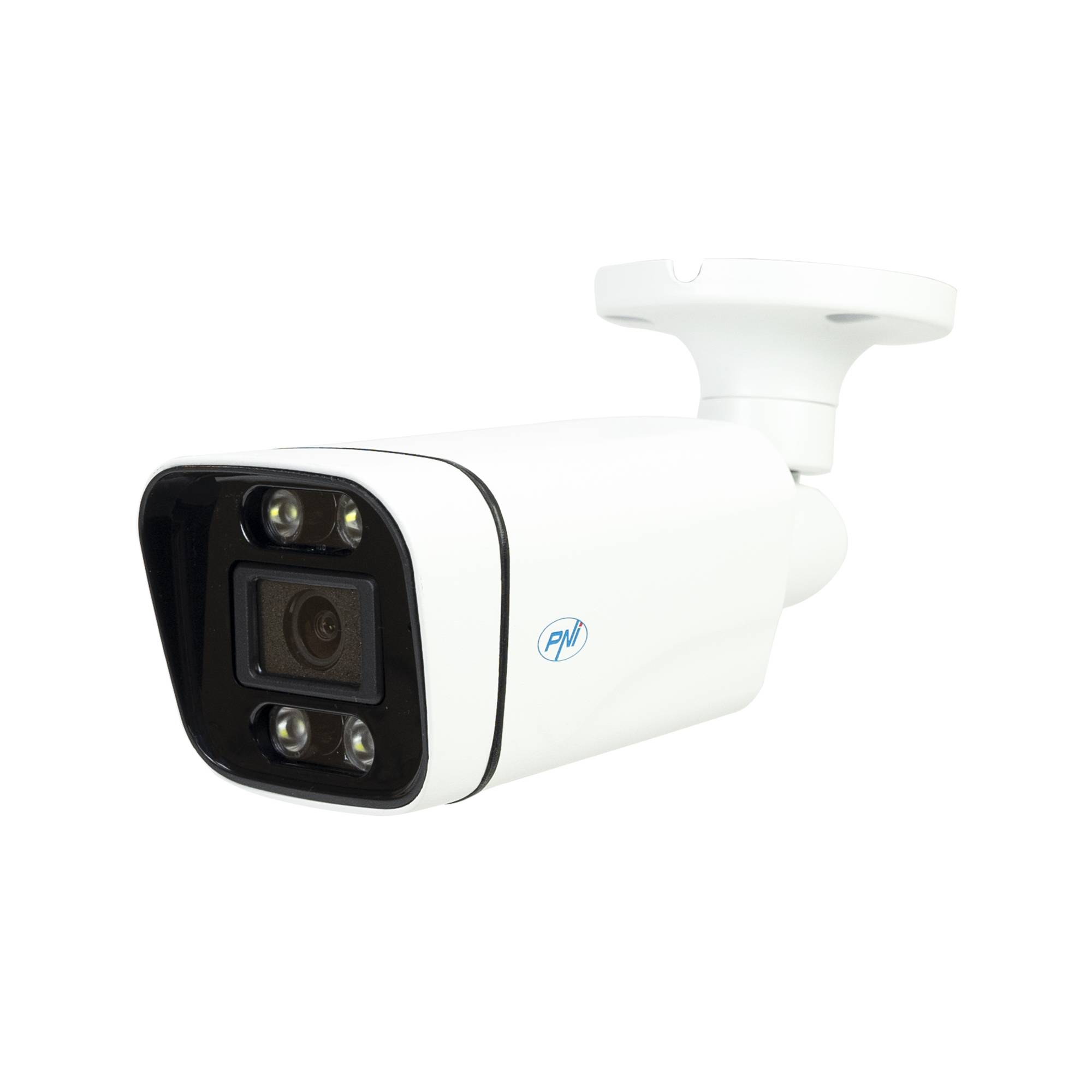 PNI IP5POE Videoüberwachungskamera, 5MP, D-WDR, 4,0mm, 6 LEDs, IP66, weiß, verfügt über KI-Funktionen zur Personenerkennung und Personenzählung