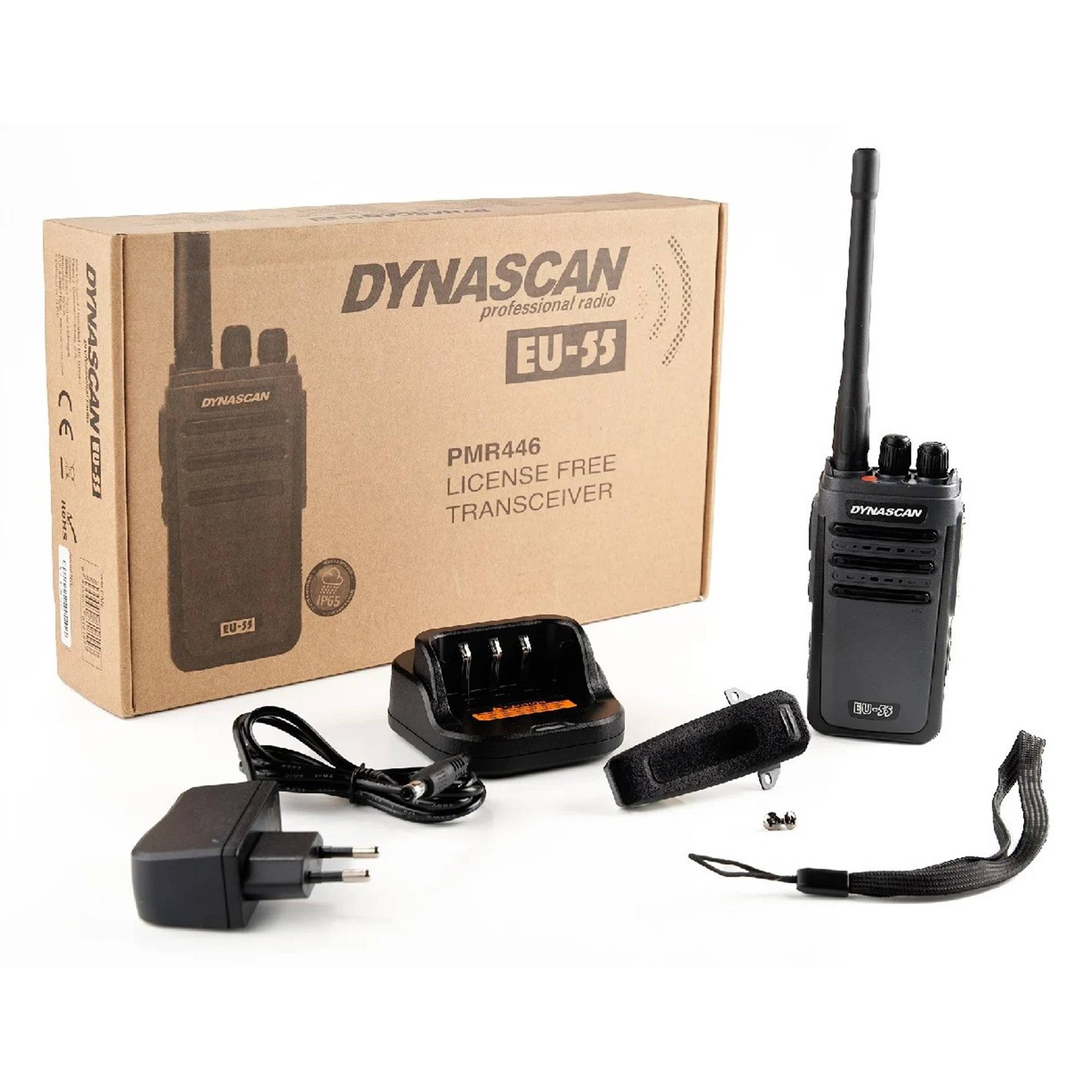 Tragbarer Radiosender PMR Dynascan EU-55, 446 MHz, 0,5 W, 16 CH, CTCSS, DCS, 1500 mAh, IP65