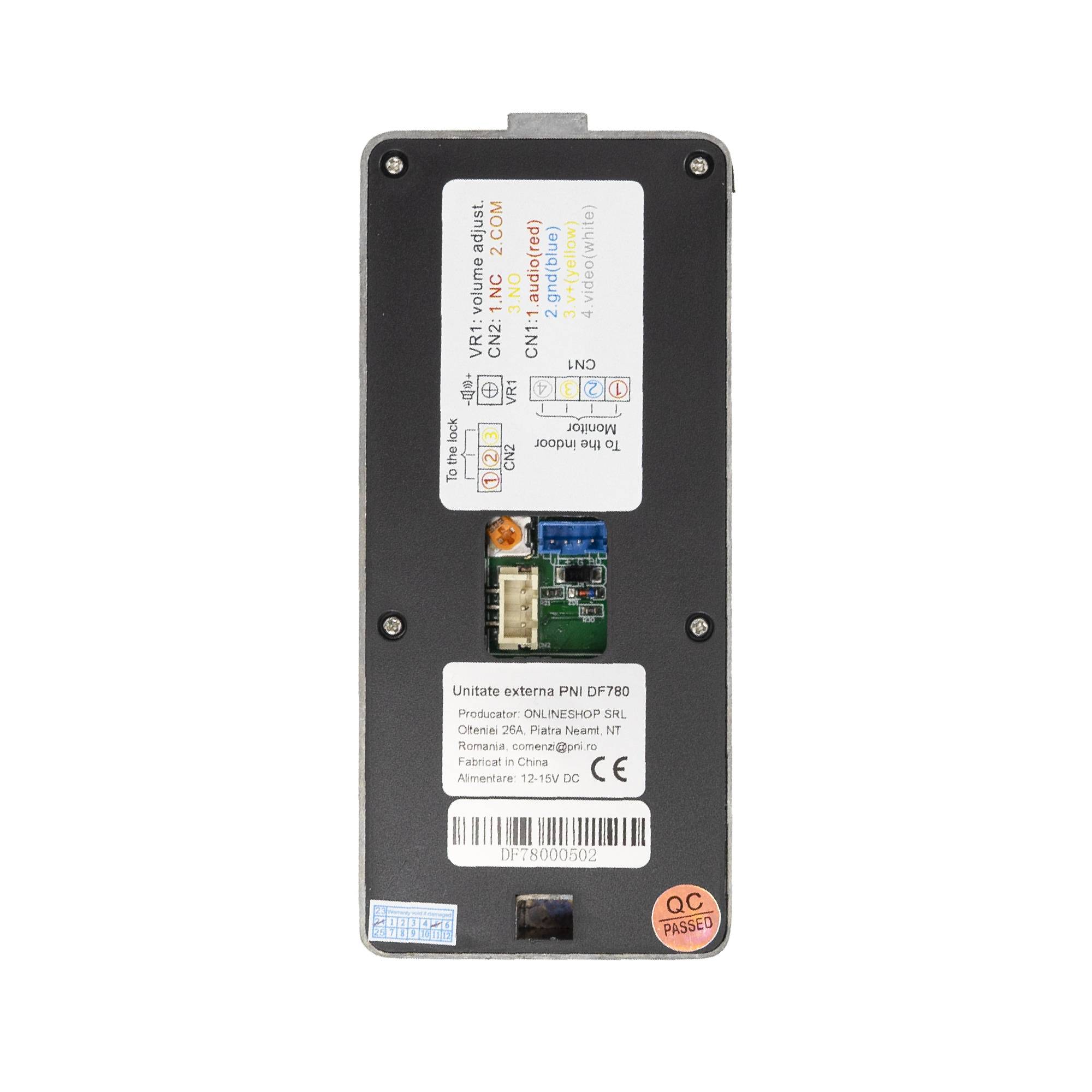 PNI DF780 Video-Gegensprechanlage mit 1 Monitor, 7 Zoll 1080p-Bildschirm, Kartensteckplatz, IP65, 2 Türsteuerung, Ereignisbewegungsaufzeichnung
