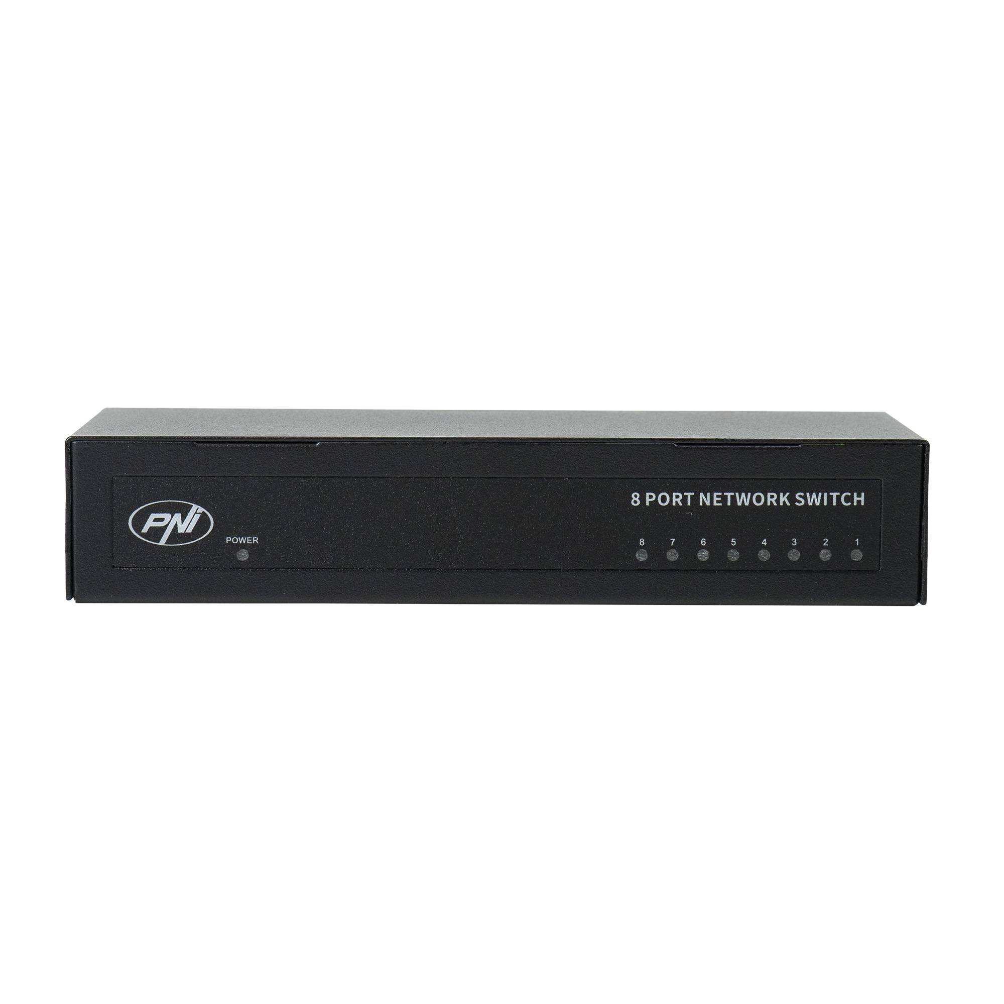 Schalter PNI SW08 mit 8 Ports 10/100Mbps Metallgehäuse