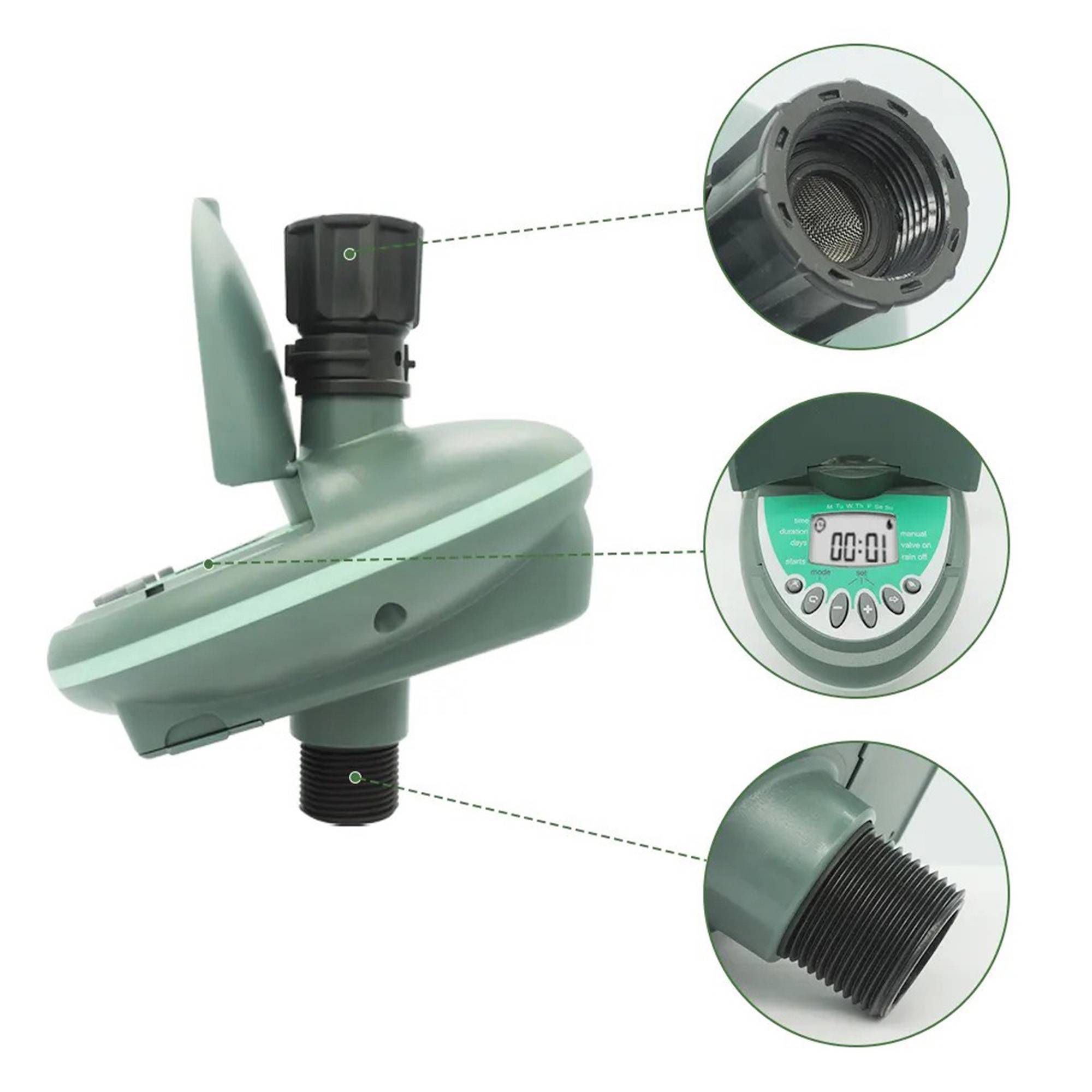 Bewässerungsprogrammierer PNI BX-6606, digital, 0,8 MPa, Schutzhülle, grün