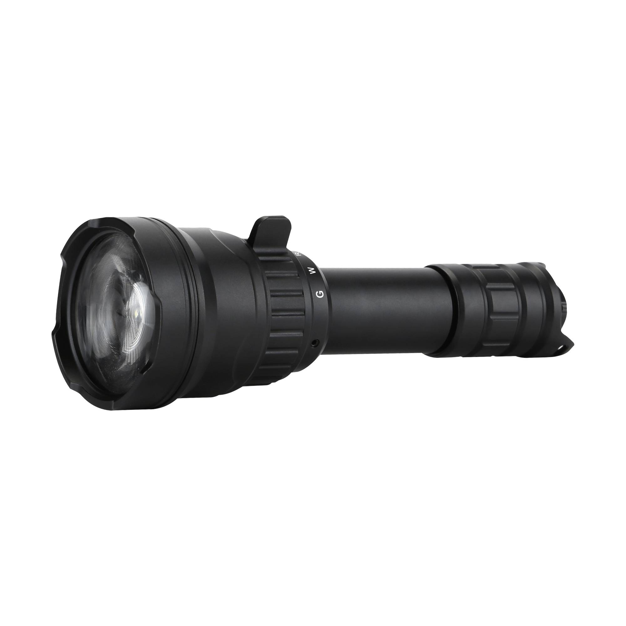 PNI Adventure F300 Taschenlampe mit 3-Farben-LED, weiß, rot, grün, max. 10W, IPX6, Reichweite 536 m, Lichtstrom 540 lm, 18650 3000mAh Akku inklusive