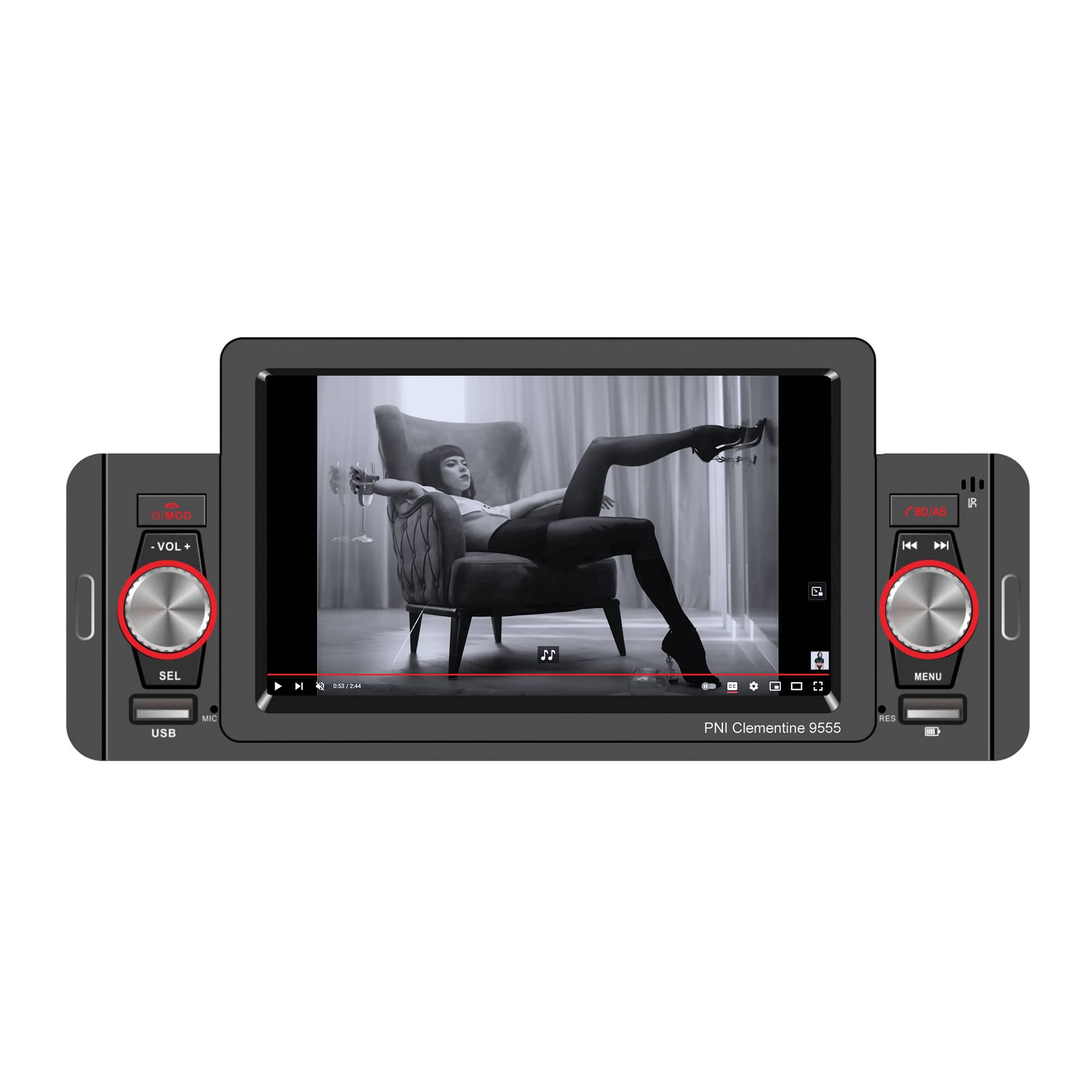 Auto MP5-Player PNI Clementine 9555 1DIN Display 5 Zoll 4 x 50W, Bluetooth, UKW-Radio, Carplay, RDS-Funktion