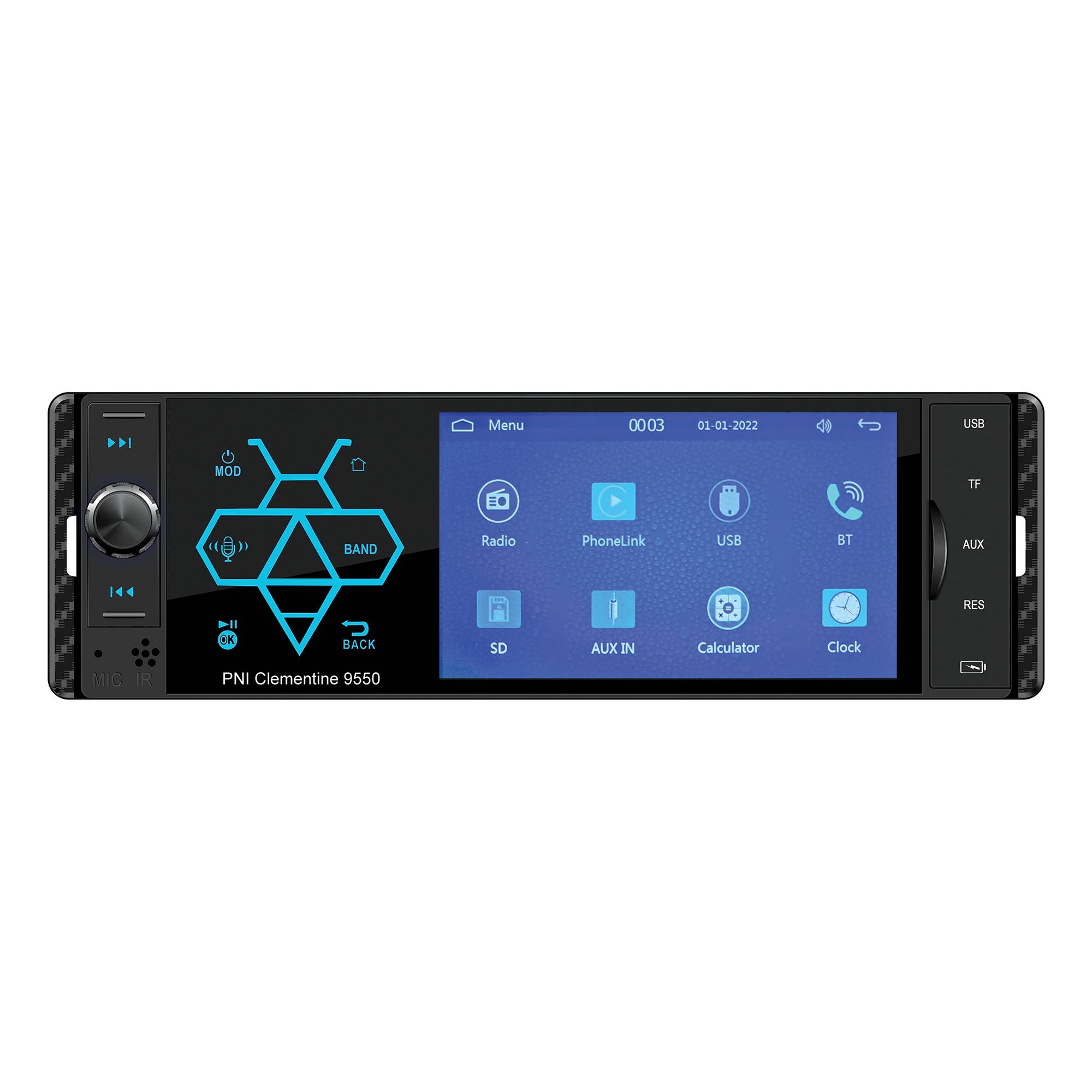 Auto-MP5-Player PNI Clementine 9550 1DIN-Display 4 Zoll 50Wx4, Bluetooth, UKW-Radio, Carplay, RDS-Funktion
