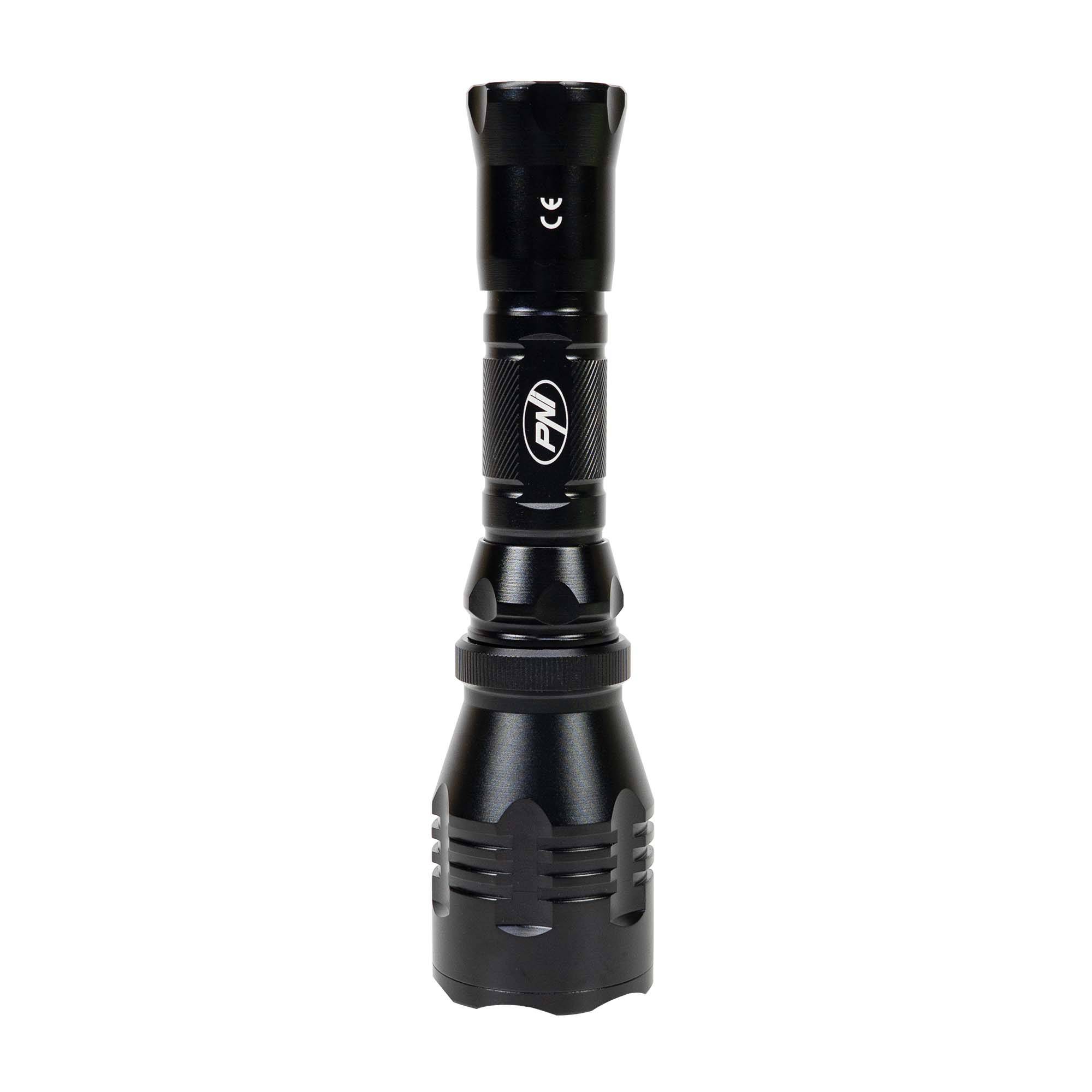 PNI Adventure FBW48 Taschenlampe mit LED, 750lm, Aluminium, 3000 mAh Akku, Reichweite 450 Meter, schwarz