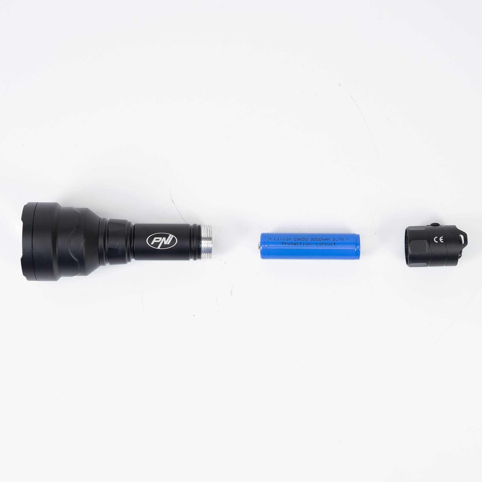 Taschenlampe PNI Adventure FHTW11, 55 m, Fokus, Li-Ion 3000 mAh, 630 lm, bis zu 650 m, schwarz