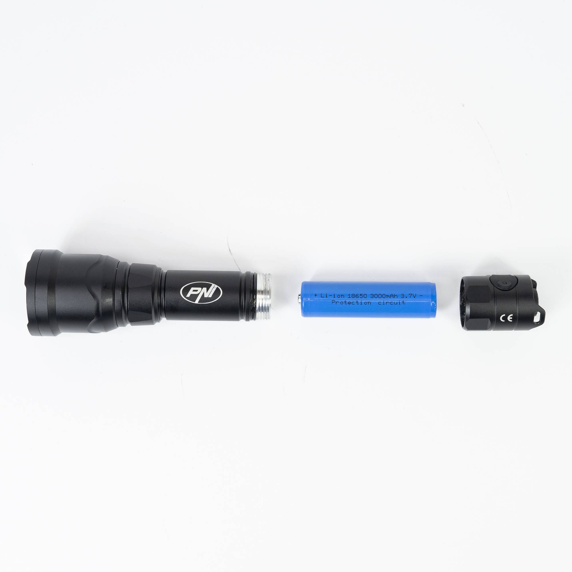 Taschenlampe PNI Adventure FHTW10, 40 m, Fokus, Li-Ion 3000 mAh, 620 lm, bis zu 540 m, schwarz