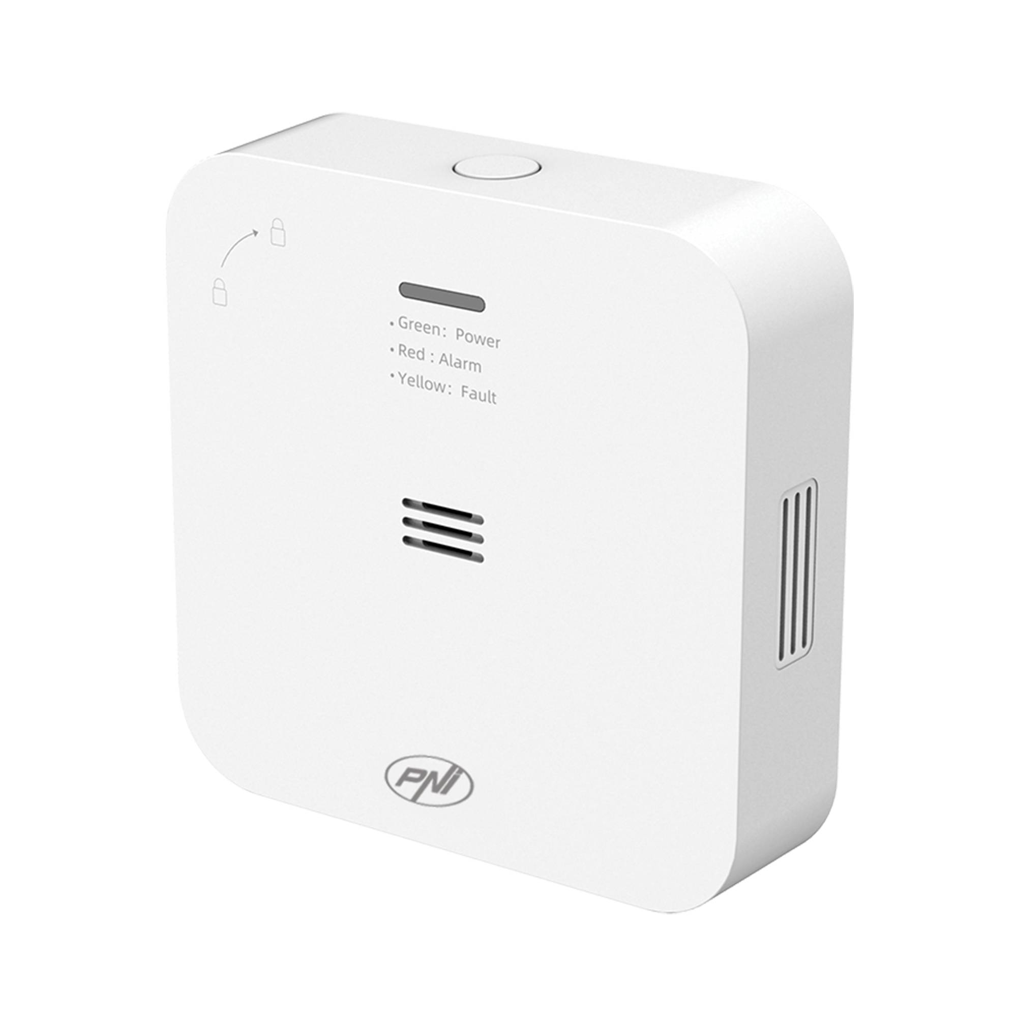 PNI SafeHouse HS281S kabelloser Kohlenmonoxid (CO)-Sensor, Tuya Smart App-Steuerung, AA-Batterieversorgung, akustischer und visueller Alarm