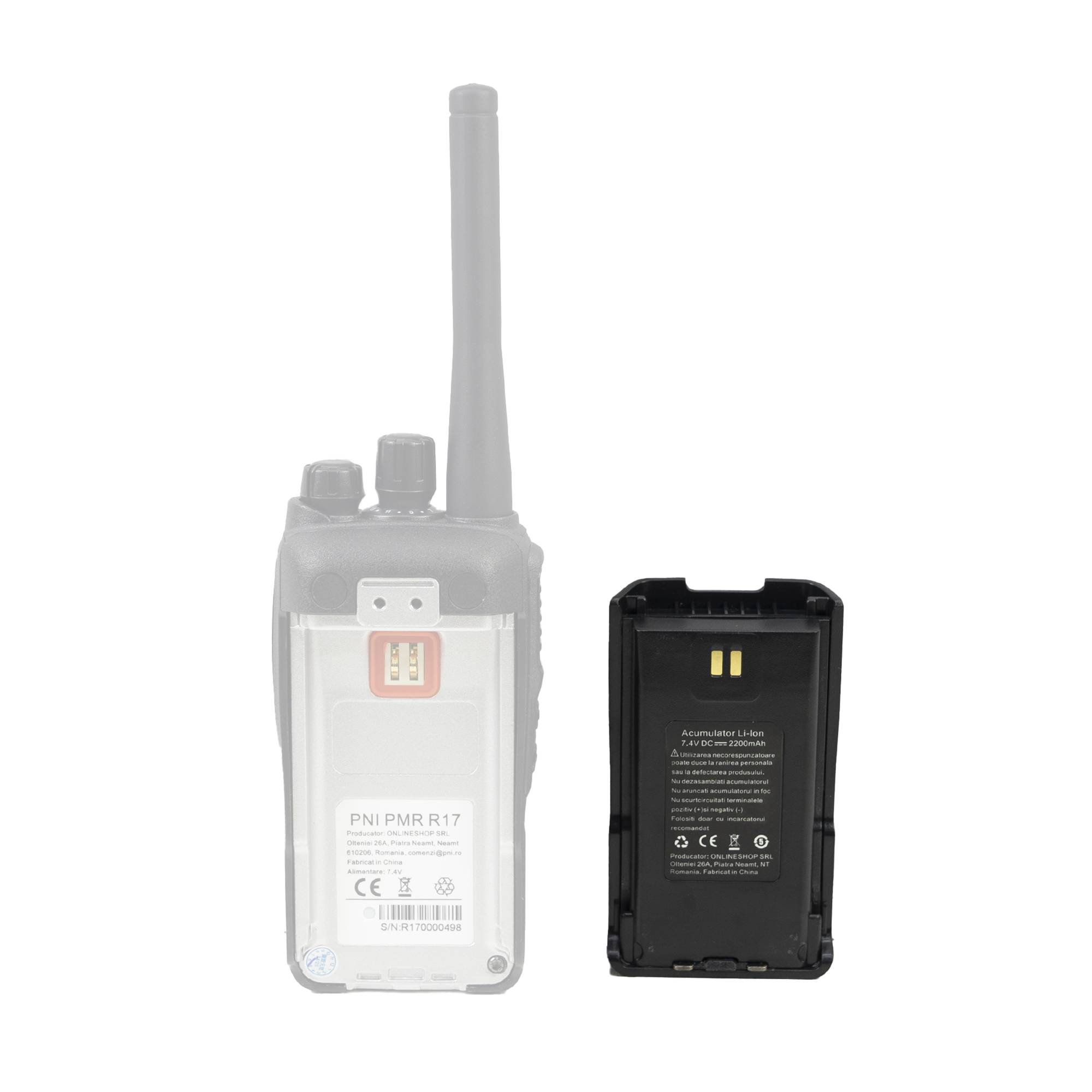 PNI PB-R17 Akku für tragbaren Radiosender PNI PMR R17, Li-Ion, 2200 mAh, 7,4 V