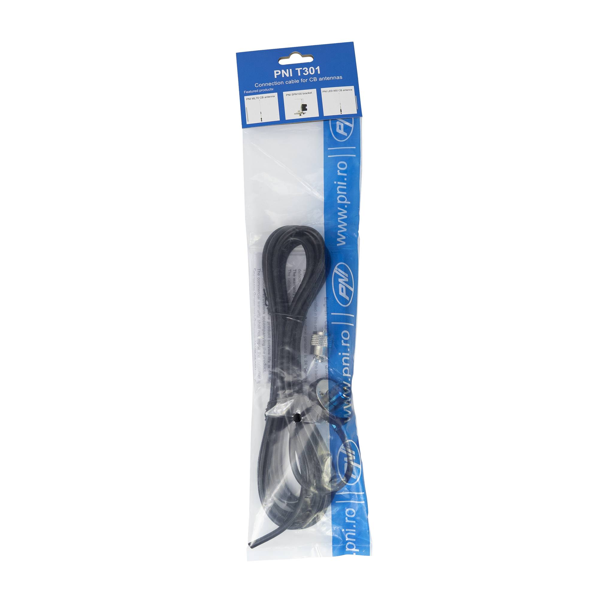 Verbindungskabel PNI T301 für Antennen mit Gewinde inklusive Stecker PL259, Länge 4 m
