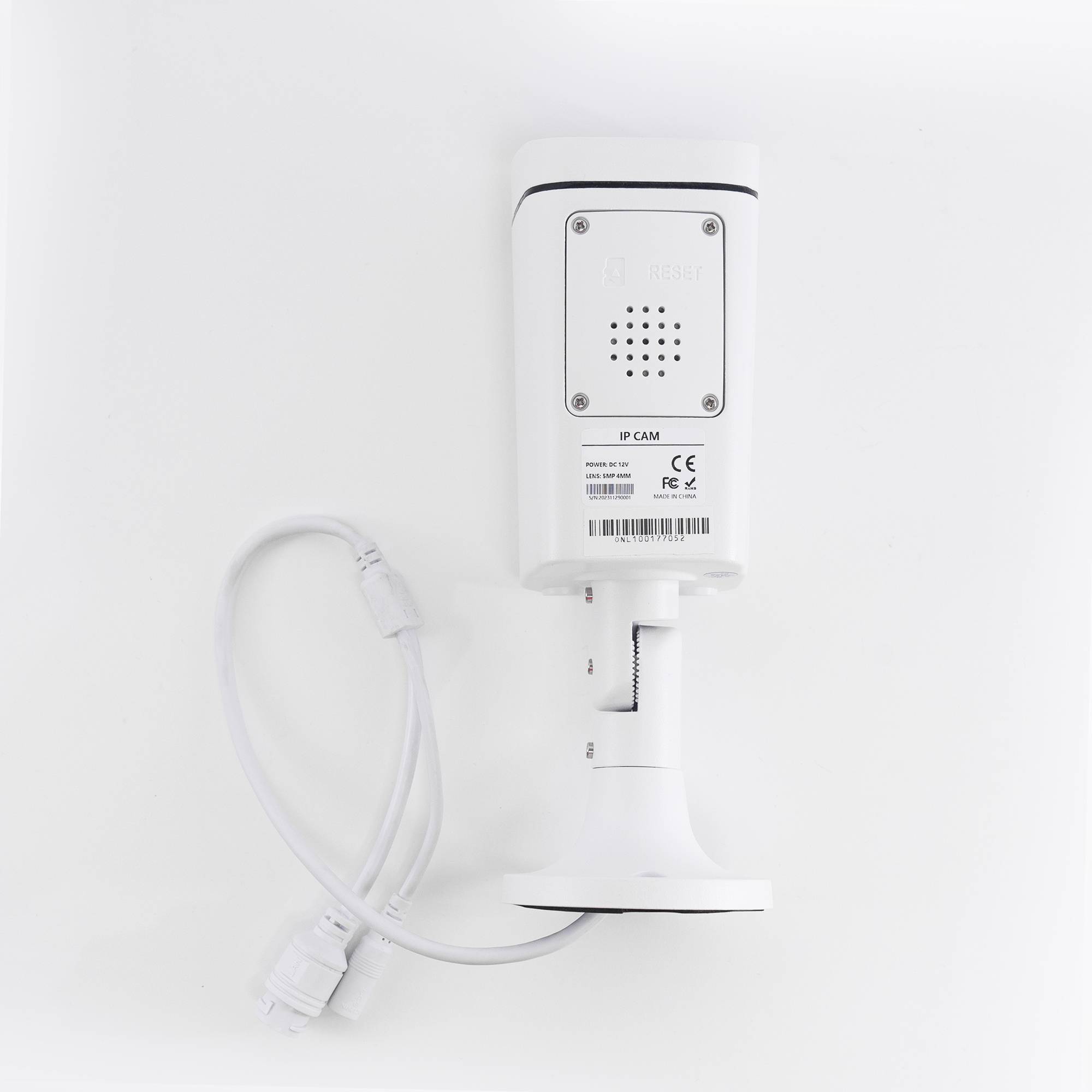 PNI IP7729 5MP Videoüberwachungskamera, 4mm, 8 LEDs, D-WDR, P2P, ONVIF, 12V, für den Außenbereich, weiß