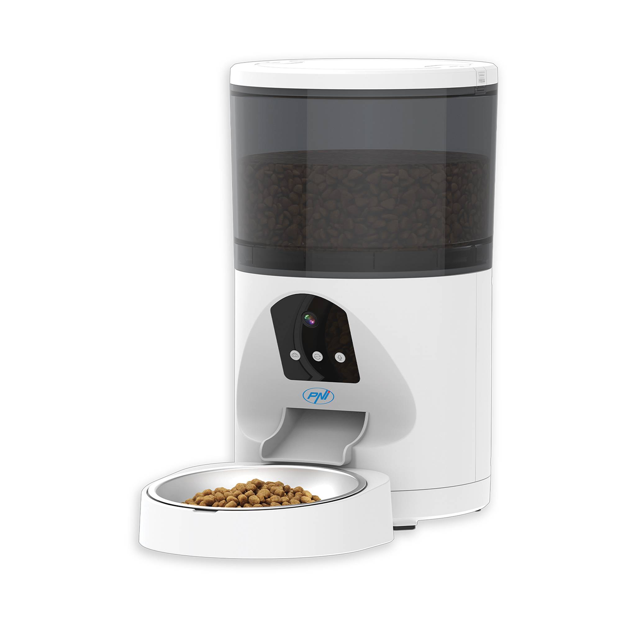 Intelligenter Futterspender für Hunde und Katzen PNI MyPet PT036 mit integrierter 3-MP-Kamera, 6 Liter Futtertankinhalt, Tuya Smart-Steuerung