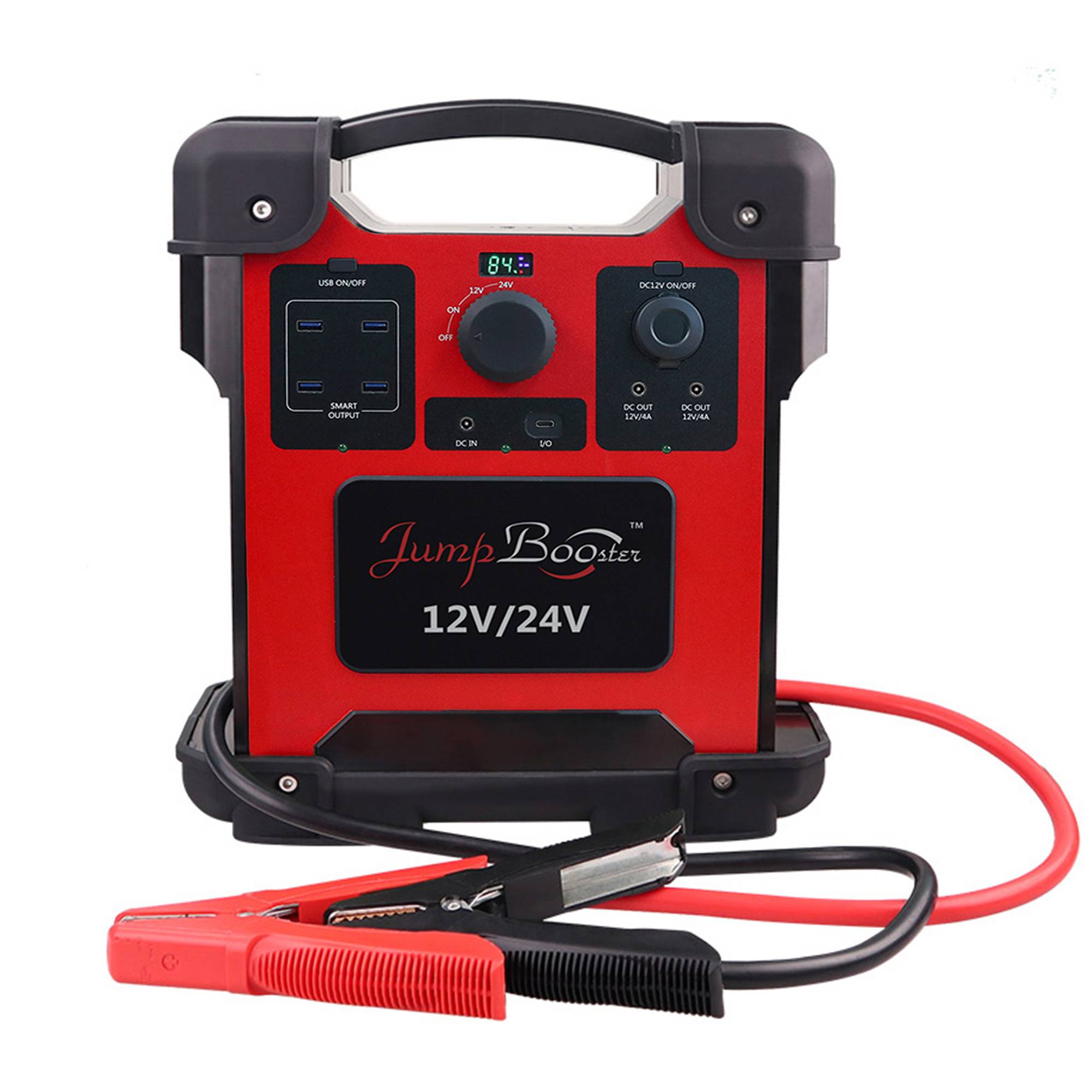 Tragbare Batterie PNI JS8000 für den Notstart von Autos, 12 V/24 Starthilfe, 80.000 mAh, 296 Wh