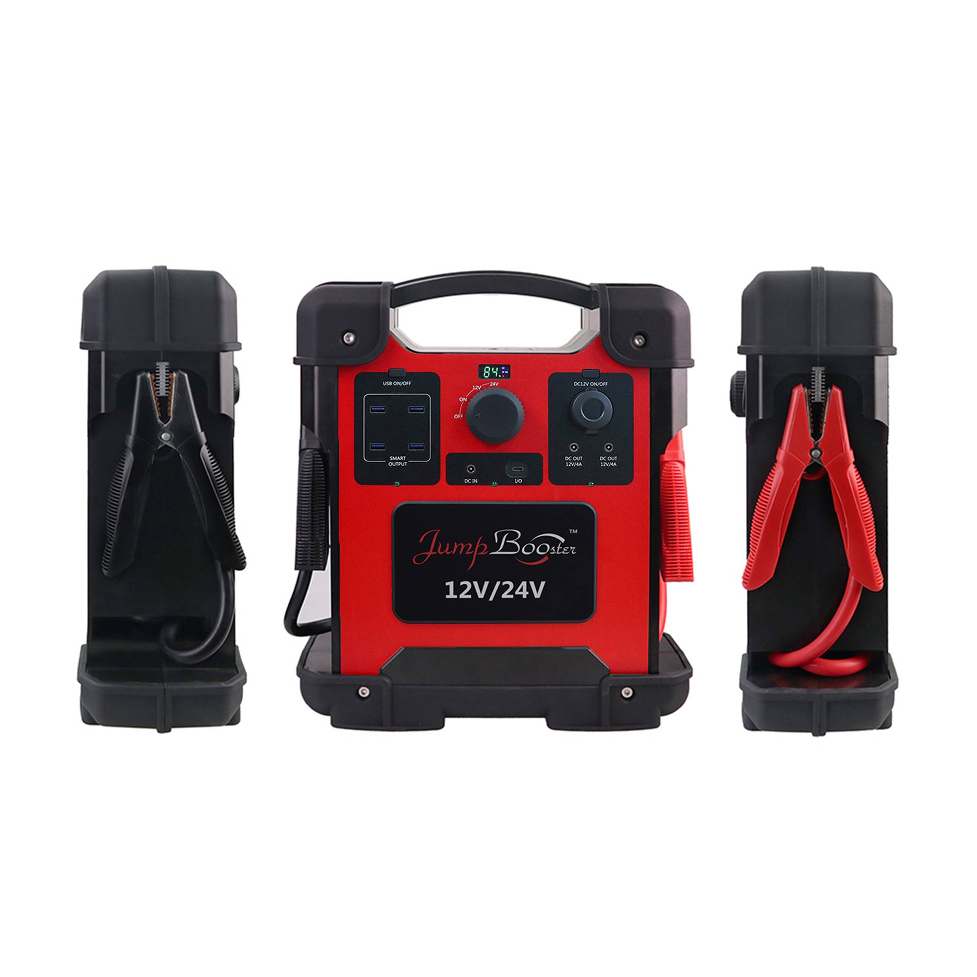 Tragbare Batterie PNI JS8000 für den Notstart von Autos, 12 V/24 Starthilfe, 80.000 mAh, 296 Wh