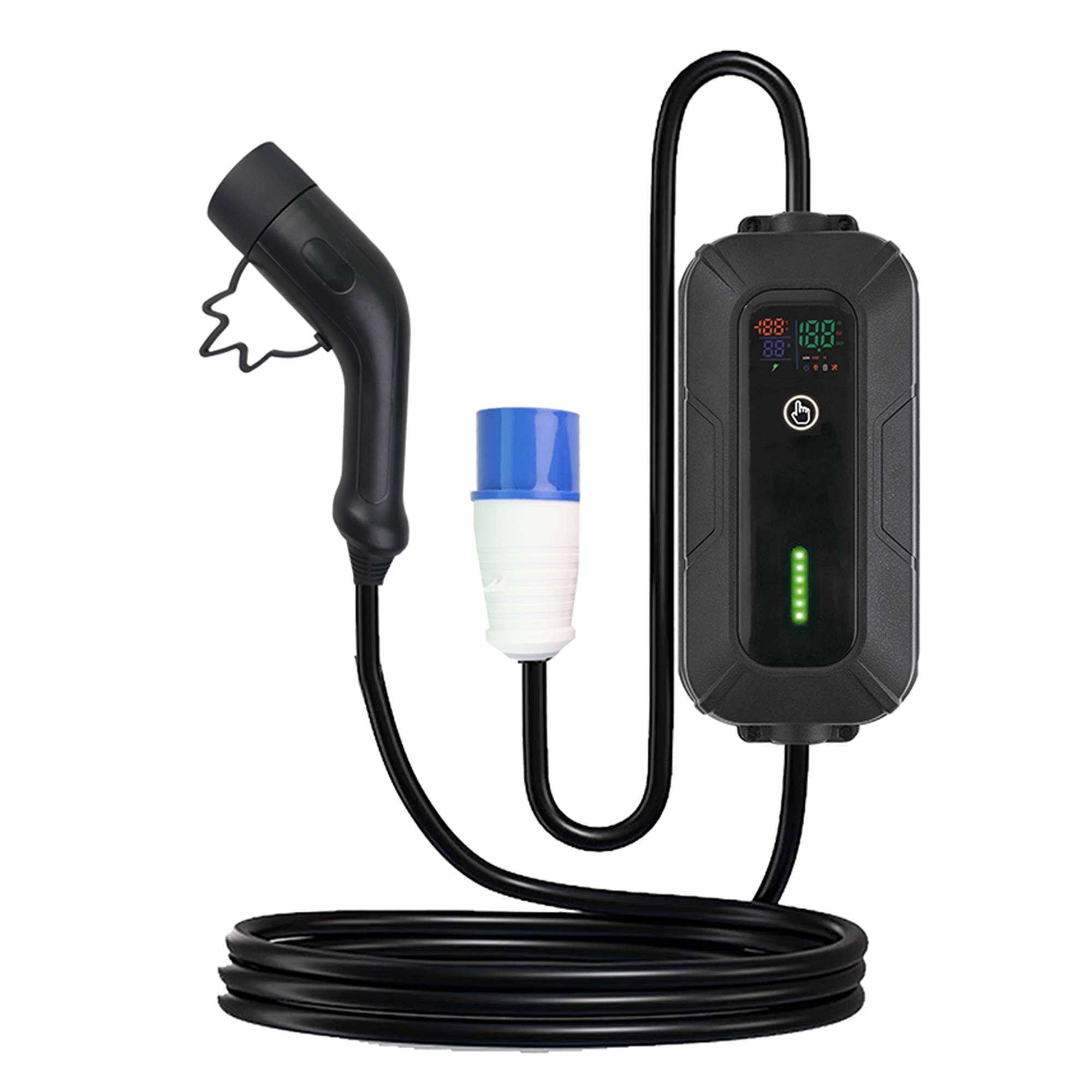 Tragbares Ladegerät PNI EV30S 32A, 7,4 kW, Kabellänge 5 Meter, für Elektroautos 230 V, schwarz