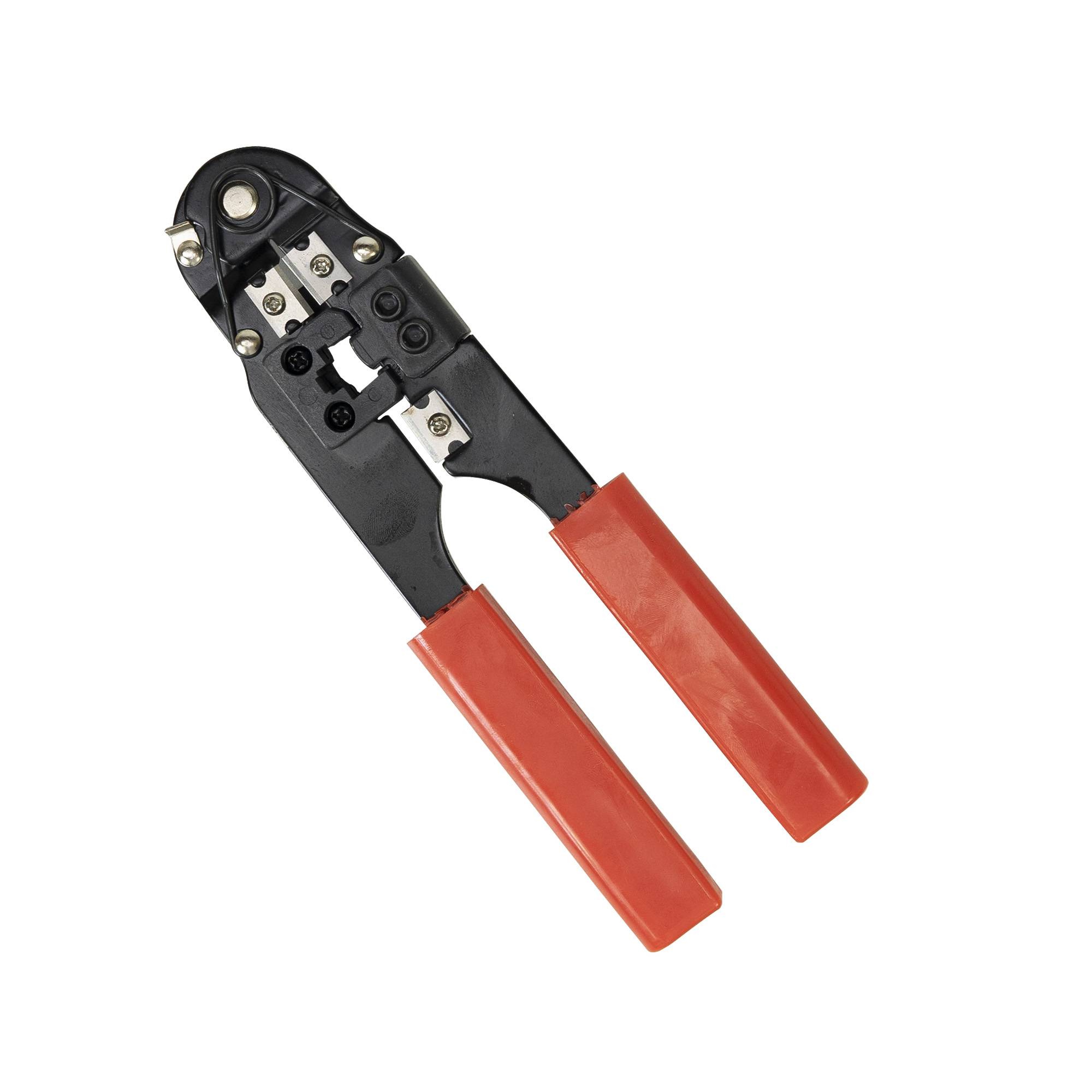 PNI SR5 Zange zum Schneiden, Abisolieren von Kabeln und Crimpen von RJ45 Steckern CAT5, CAT6, rot