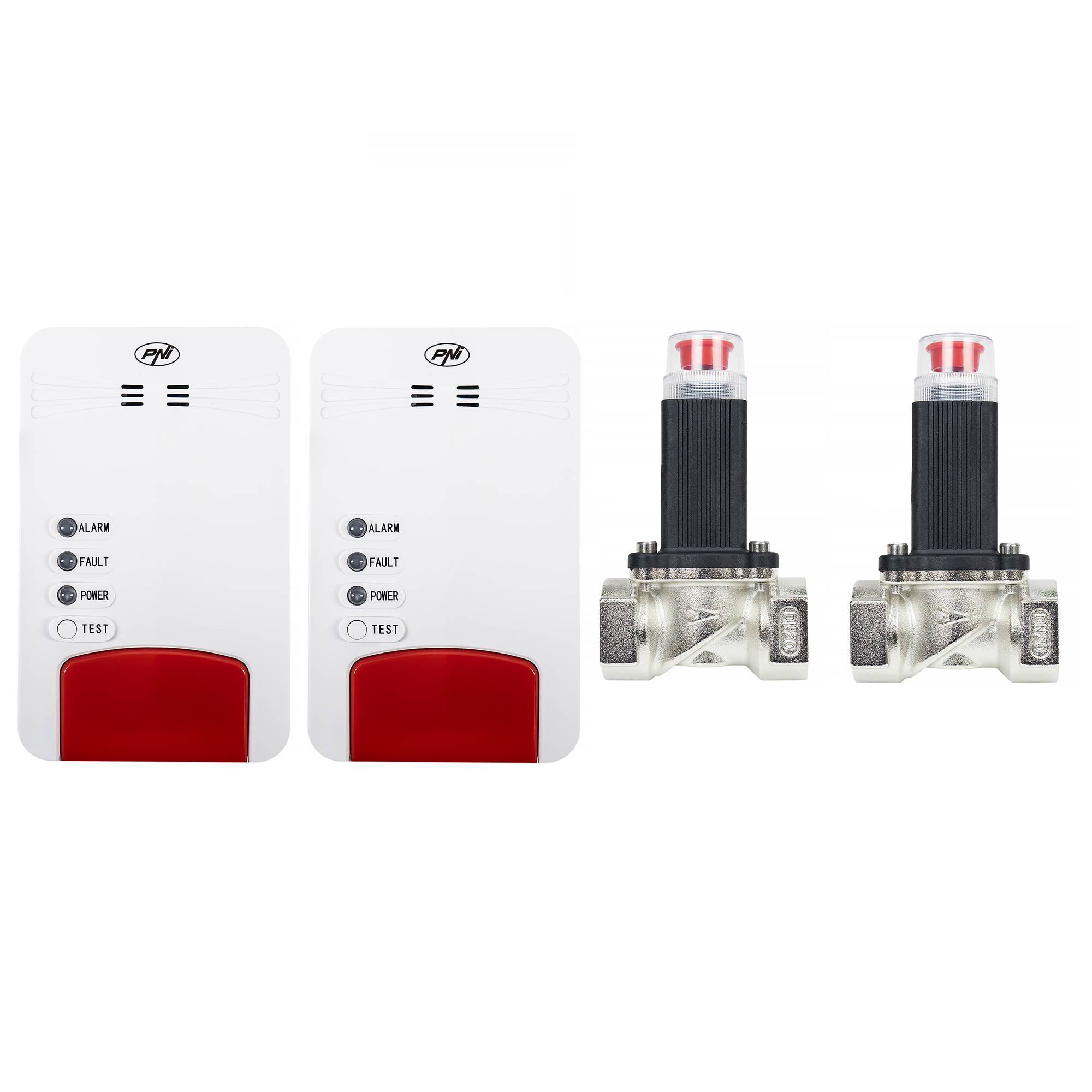 PNI Safe House Dual Gas 250 Kit mit Sensoren für 2 Arten von Kohlenmonoxidgas (CO) und Erdgas und 3/4-Zoll-Magnetventil