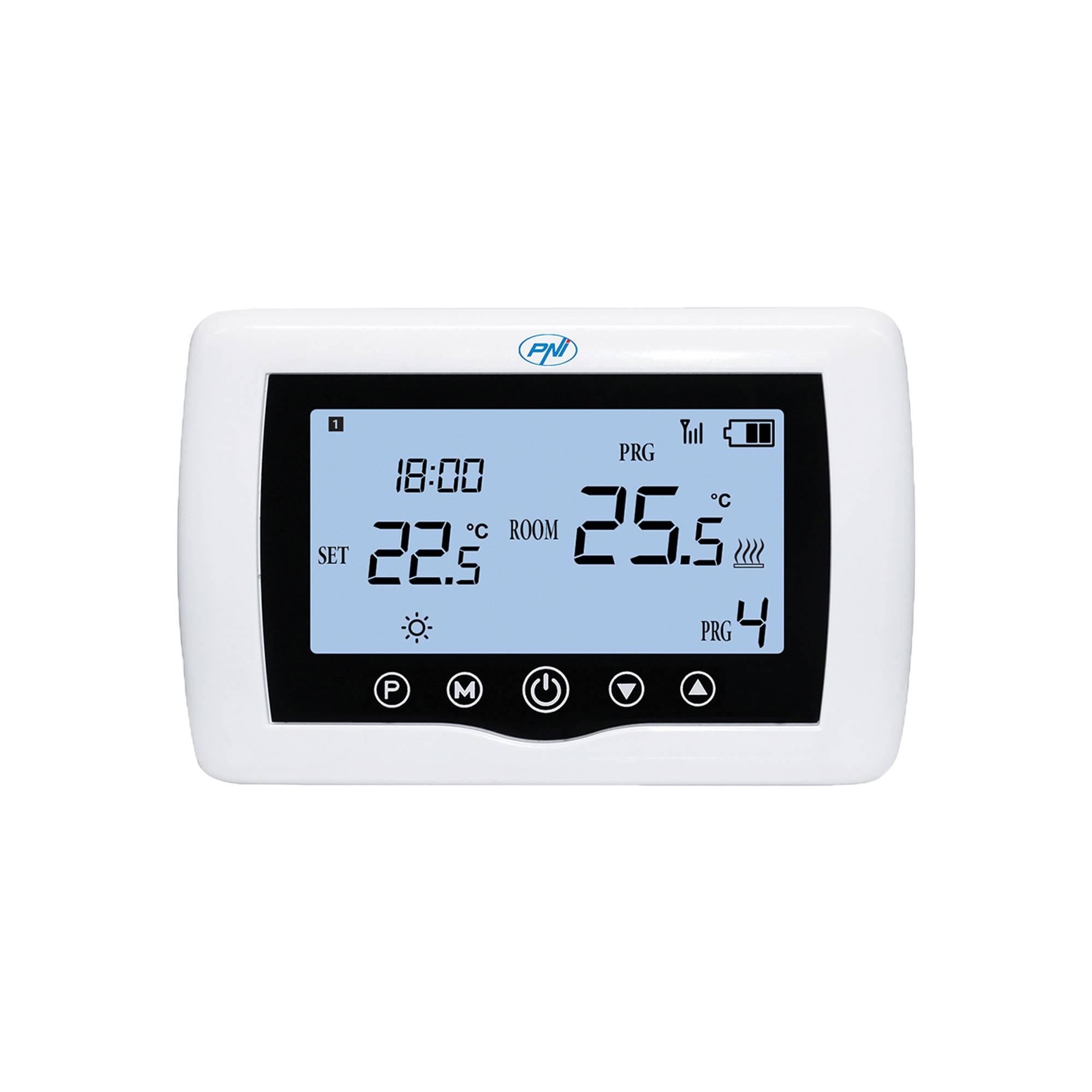 Smarter Thermostat PNI CT410 PRO Hysterese ± 0,1°C kabellos, mit WLAN, Steuerung von 2 Zonen über das Internet, für Heizanlagen, Pumpen, Magnetven