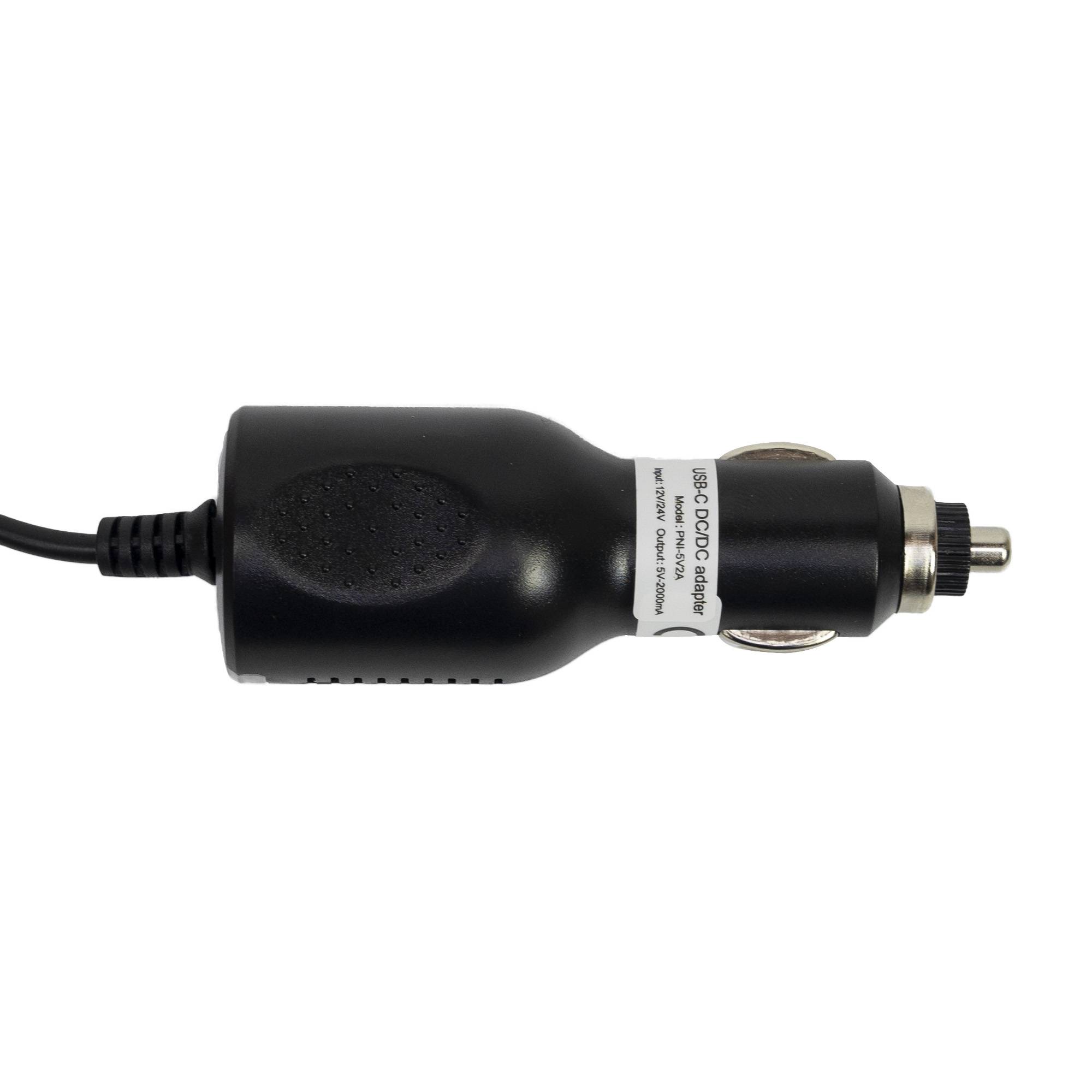 PNI Autoladegerät mit USB-C-Stecker 12V/24V - 5V 2A, für GPS, Kabellänge 190 cm