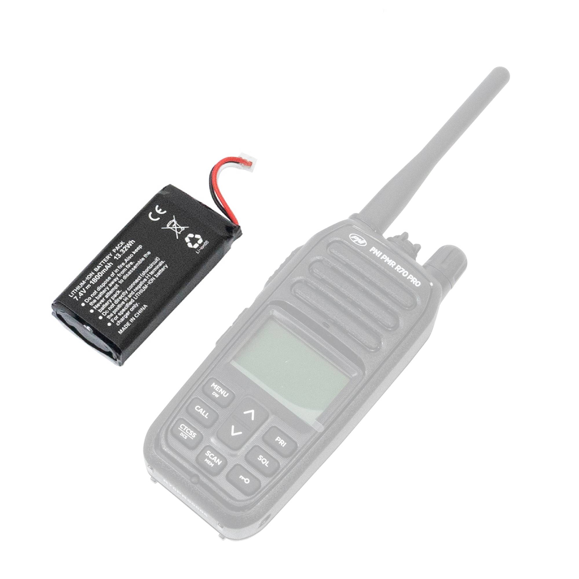 Ersatzakku PNI R70, 7,4 V, 1800 mAh, Li-Ion, für den Radiosender PNI PMR R70 PRO