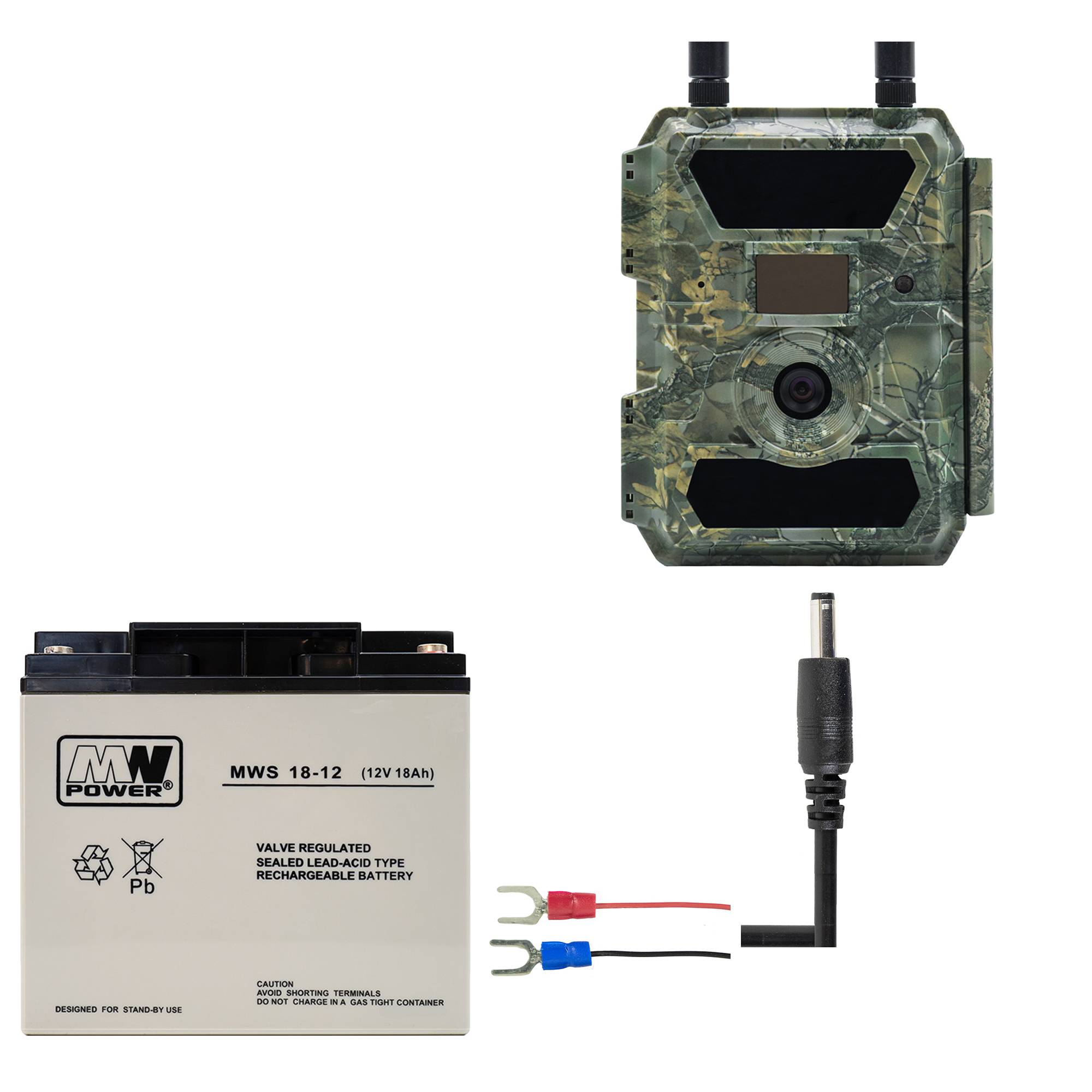 Batteriestromkabel für Jagdkameras, Länge 1,5 m, U-Stecker