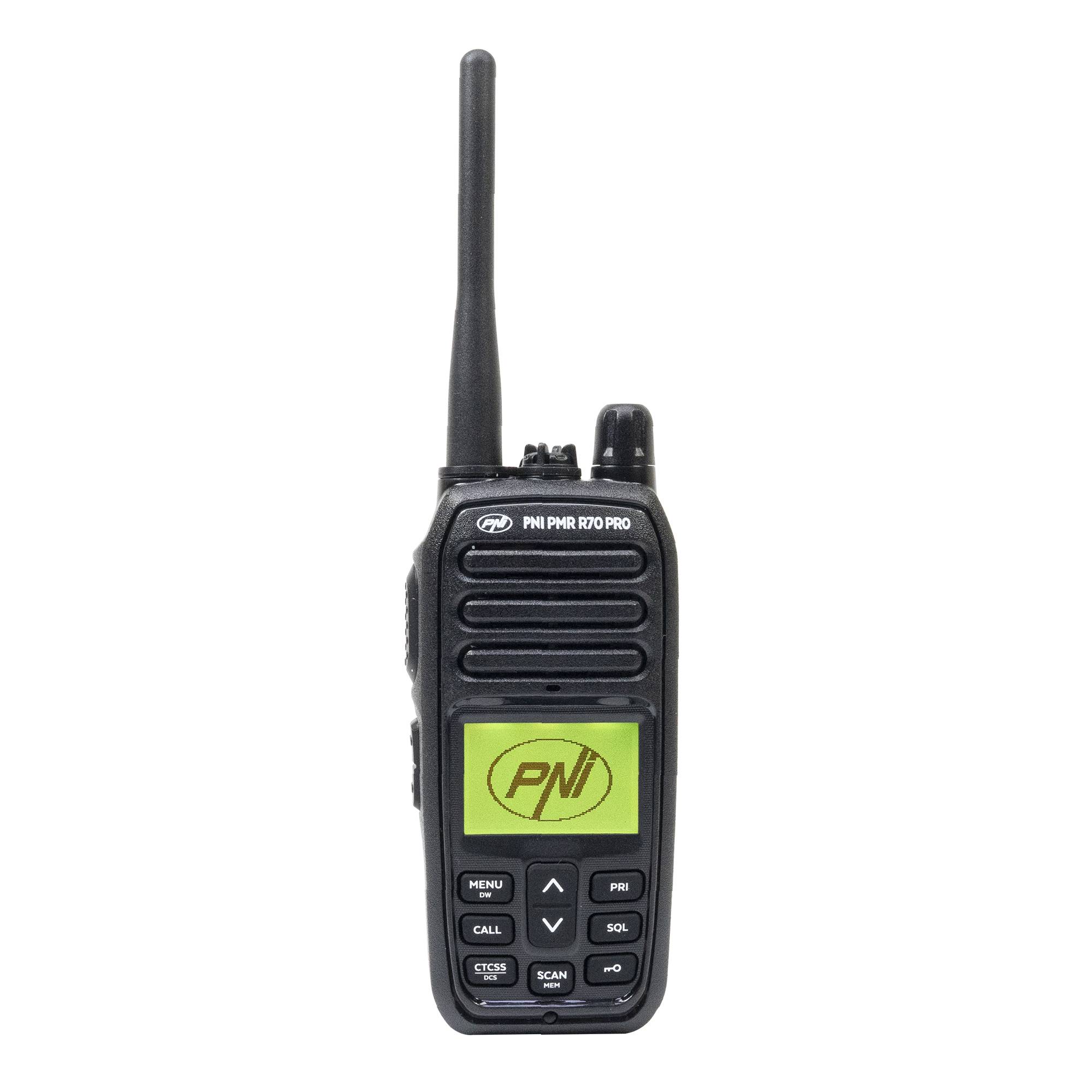 Tragbarer Radiosender PNI PMR R70 PRO 446 MHz, 16 CH 0,5 W, 99 PC-programmierbare Kanäle, 50 CTCSS- und 166 DCS-Töne, IP67