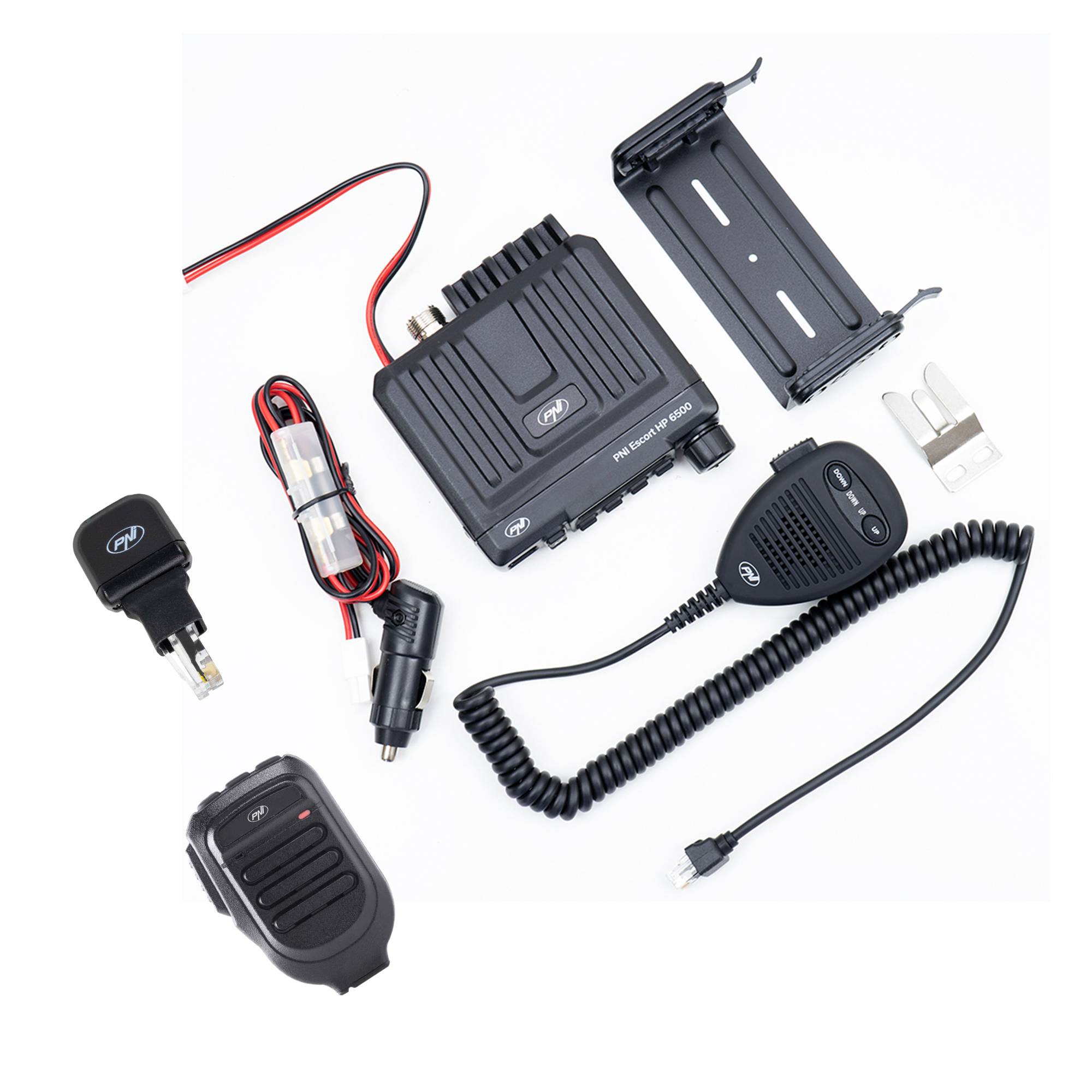 CB-Radiosender PNI Escort HP 6500 und zusätzlicher Mikrofon-Dongle mit Bluetooth PNI Mike 65 im Lieferumfang enthalten