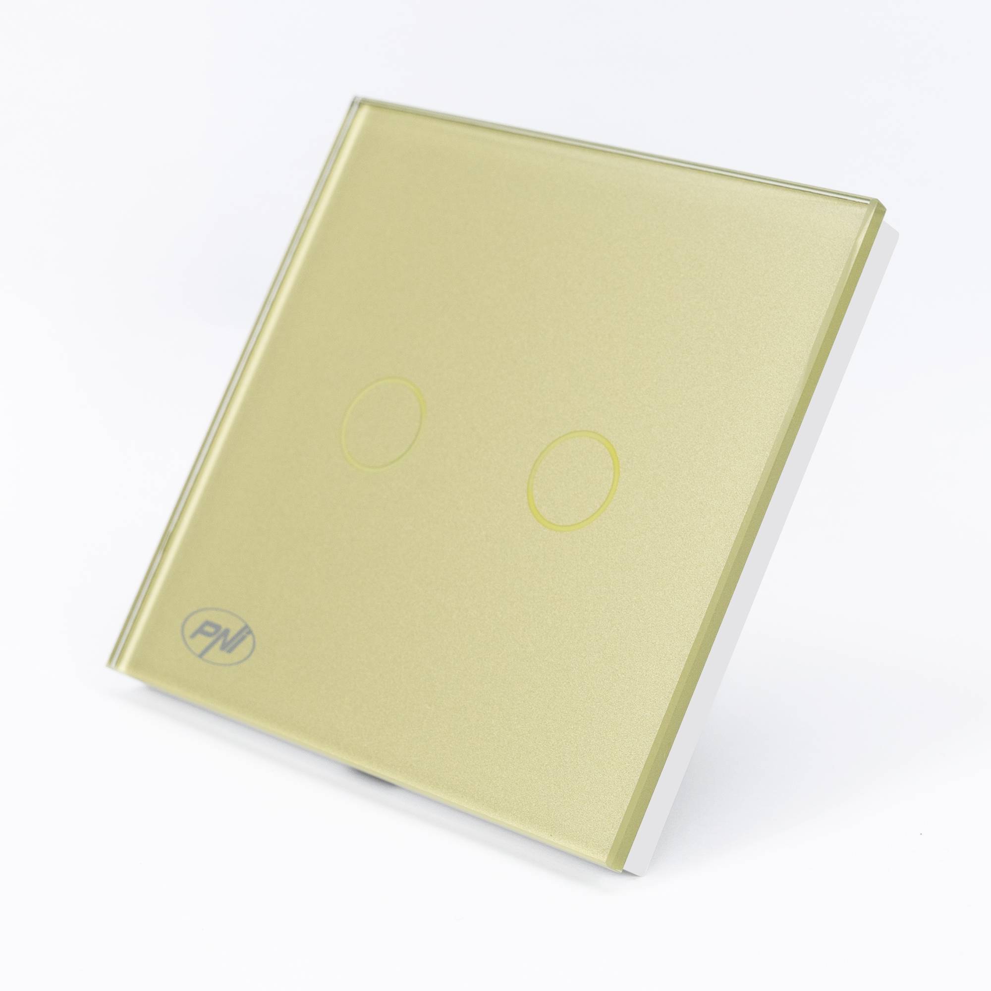 Doppelschalter mit Glas PNI SH202 touch, weiß mit LED-Anzeige