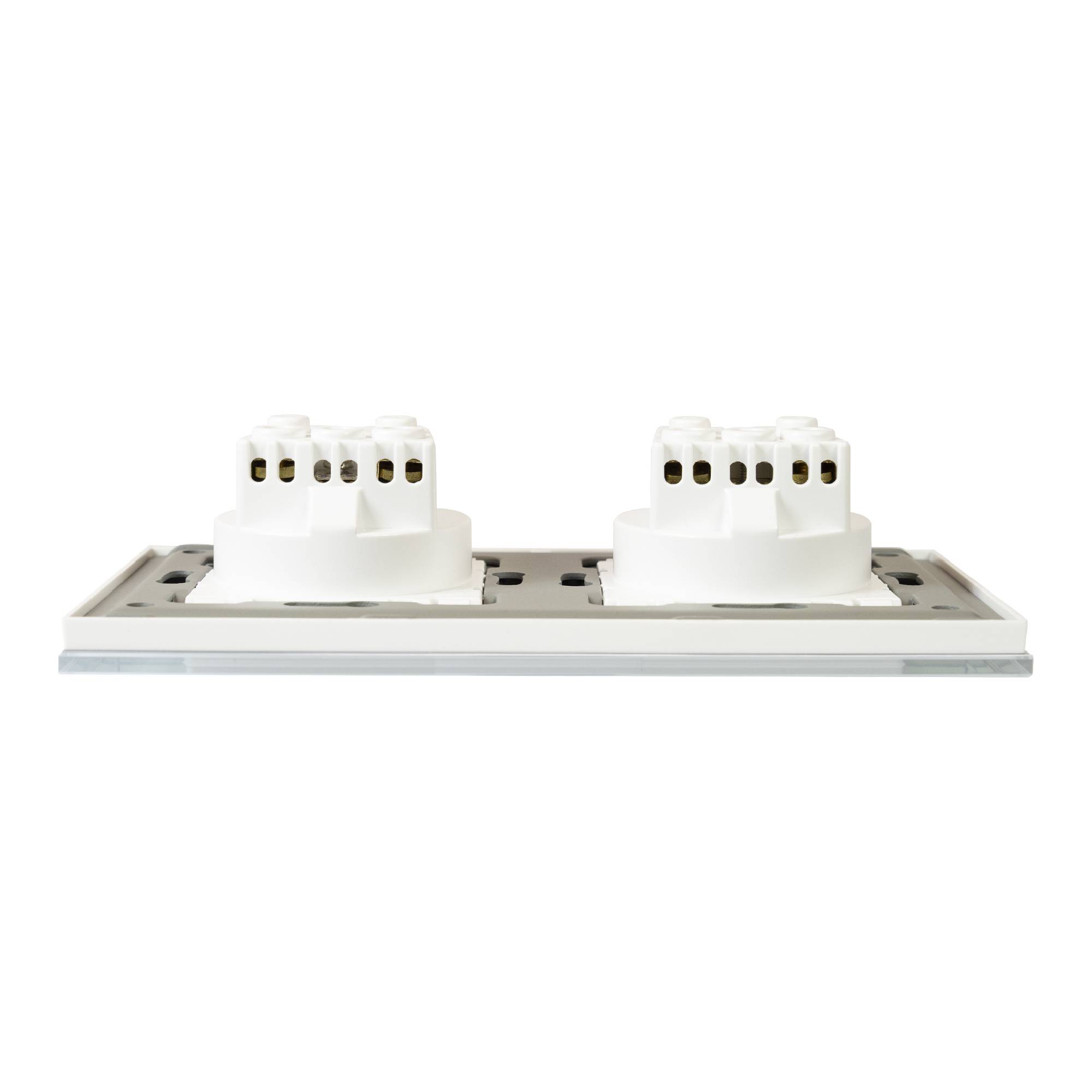 PNI WP202W Einbau-Doppelsteckdose, mit Glasrahmen, 16A, 2X3000W, 230V, weiß