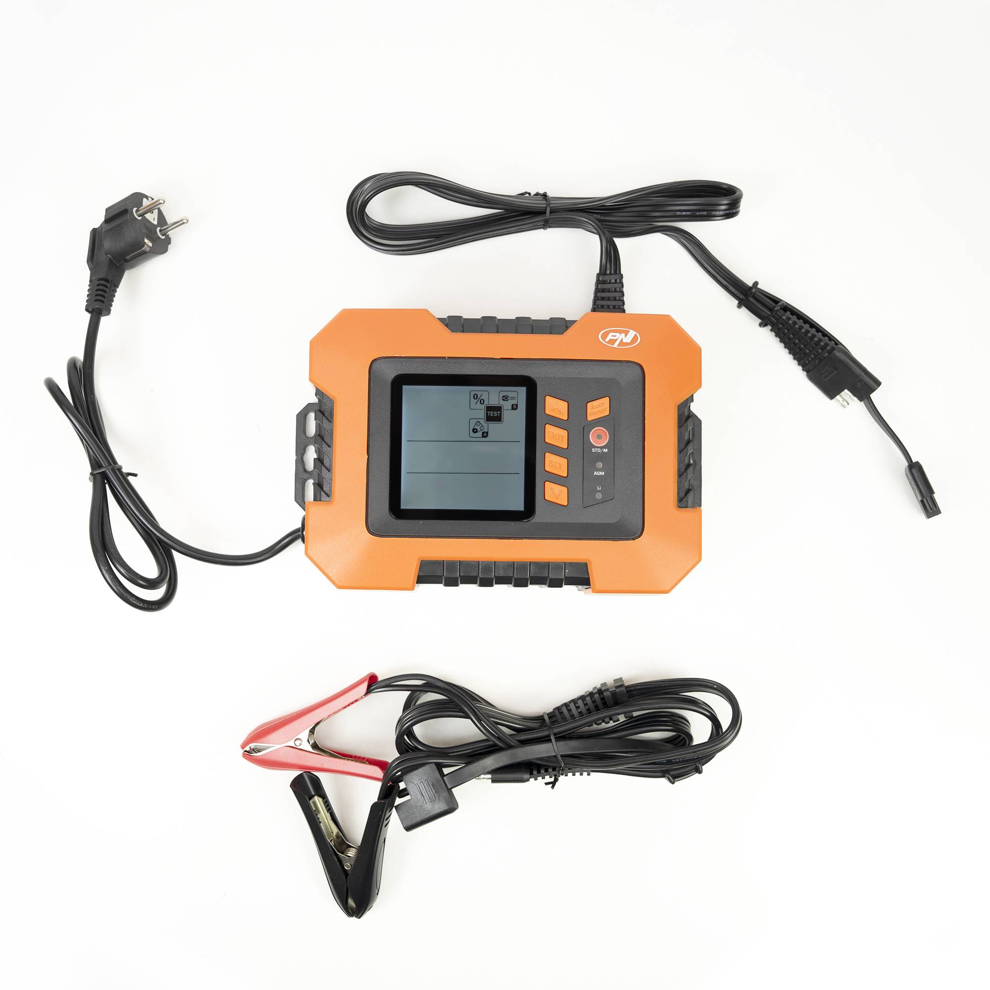 Ladegerät und Gleichrichter PNI C130 für Autobatterien, Eingang 230 V, Ausgang 6 V/12 V 2 A 4 A 8 A 12 A, Ausgang 24 V 1 A 2 A 4 A 6 A, 2 USB-Anschl