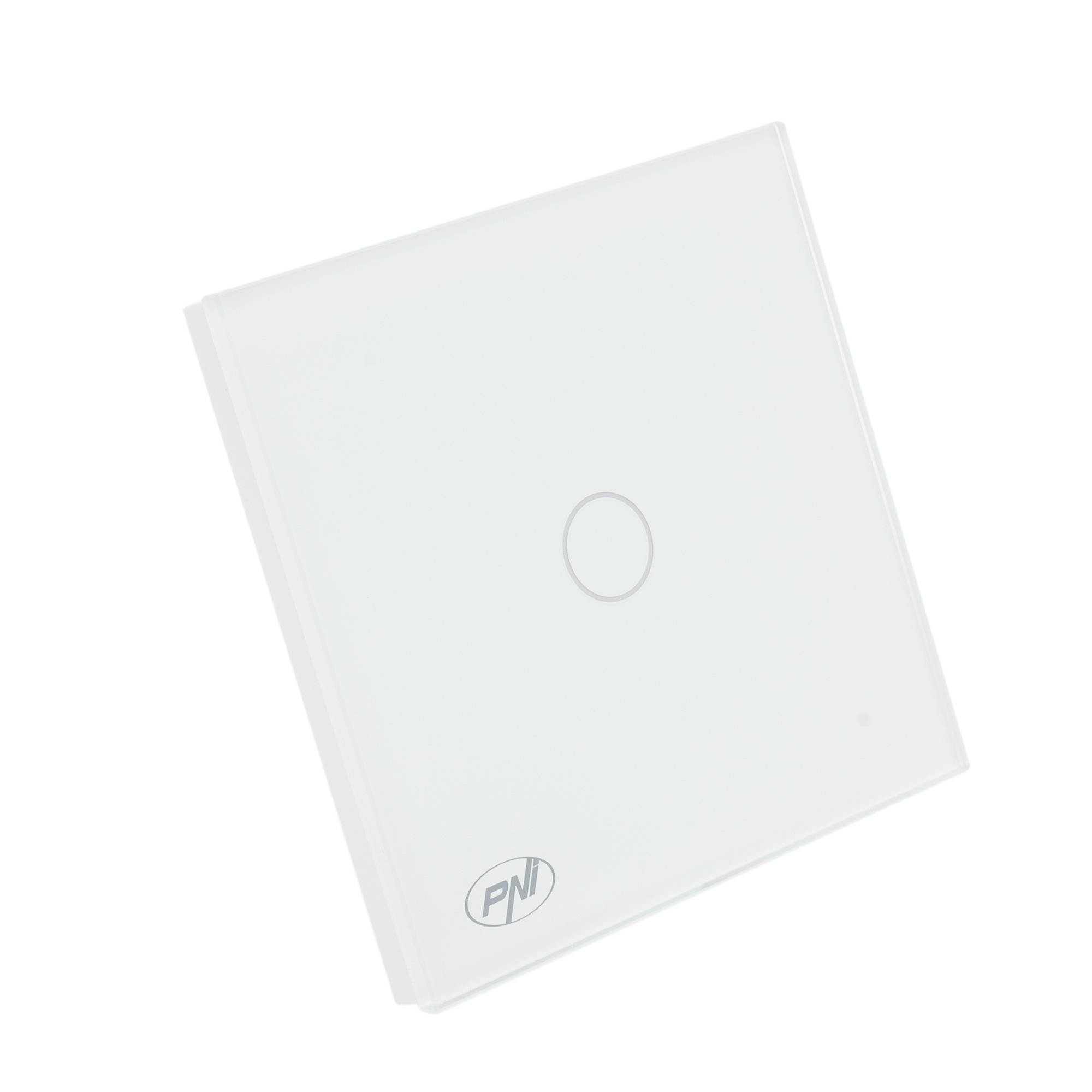 Einfacher Leiterschalter und Kreuzschalter mit Touch PNI CS101W aus Glas, weiß mit LED-Anzeige, 800W