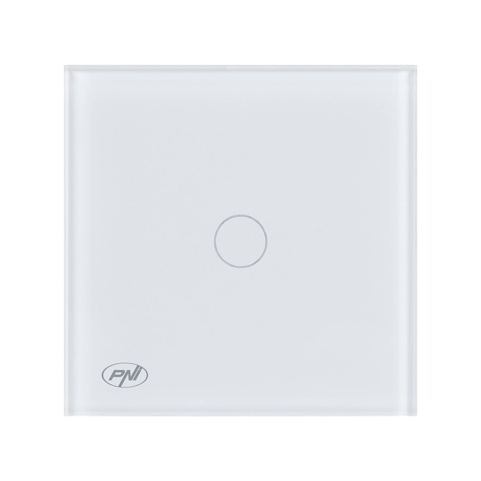 Einfacher Leiterschalter und Kreuzschalter mit Touch PNI CS101W aus Glas, weiß mit LED-Anzeige, 800W