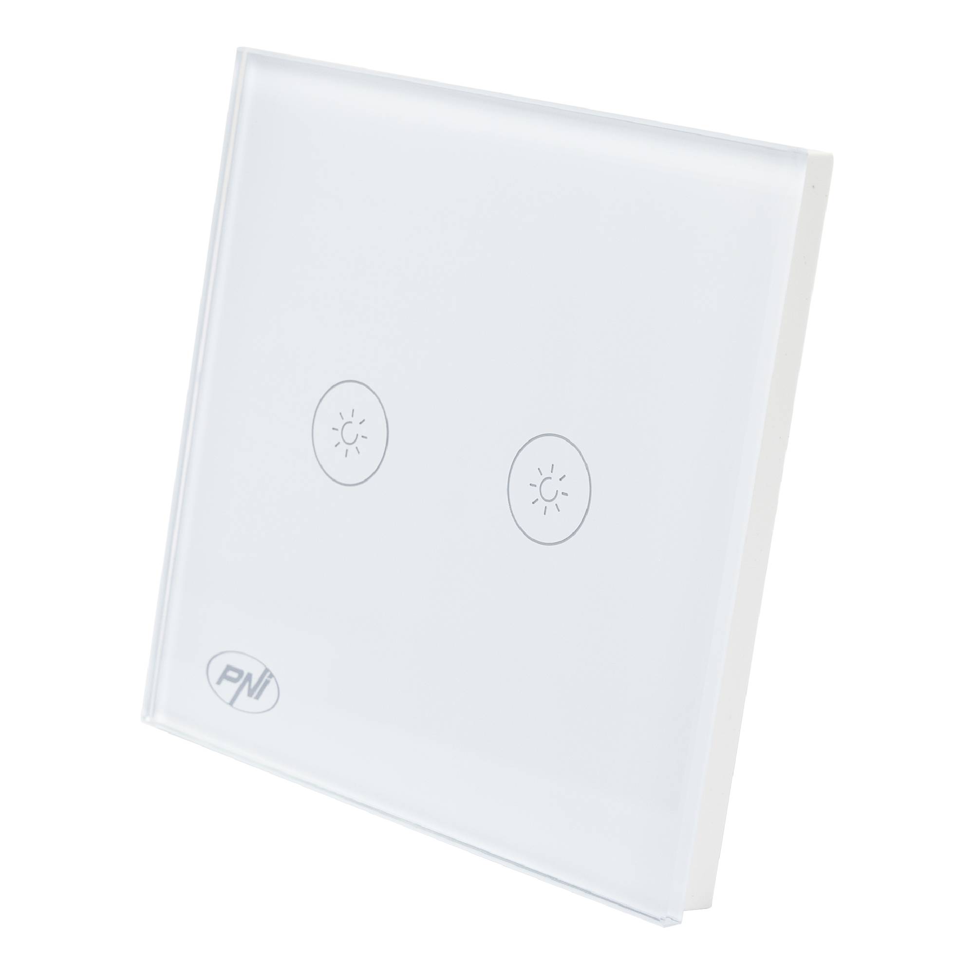 Doppelschalter mit Touch und Dimmer PNI SafeHome DIM202 2X700W, Live Wire, ohne Neutralleiter, Glas