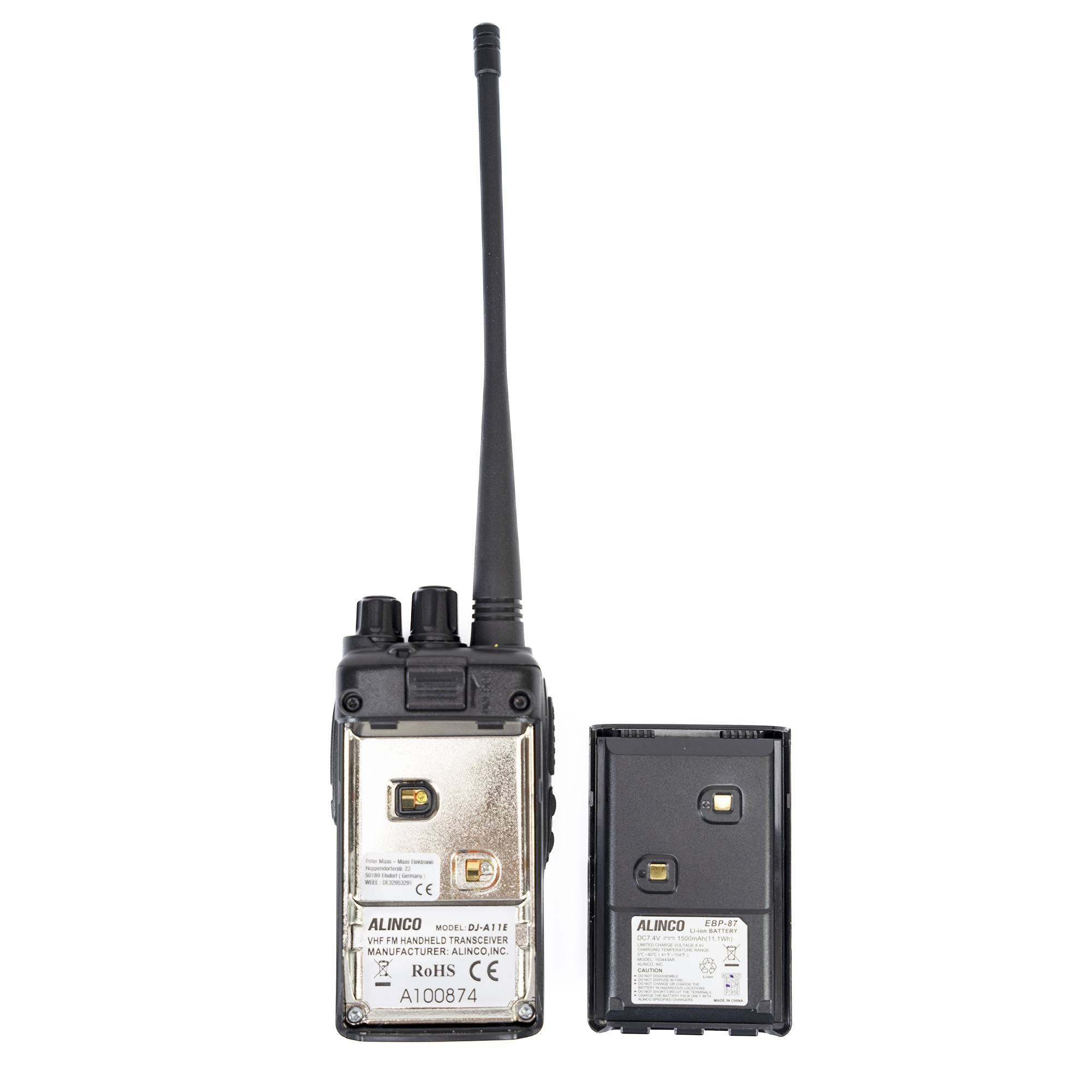 Tragbarer UKW-Radiosender PNI Alinco DJ-A-11-E, 136-174 MHz, VOX, Squelch, Compander, 1500-mAh-Akku, CTCSS/DCS
