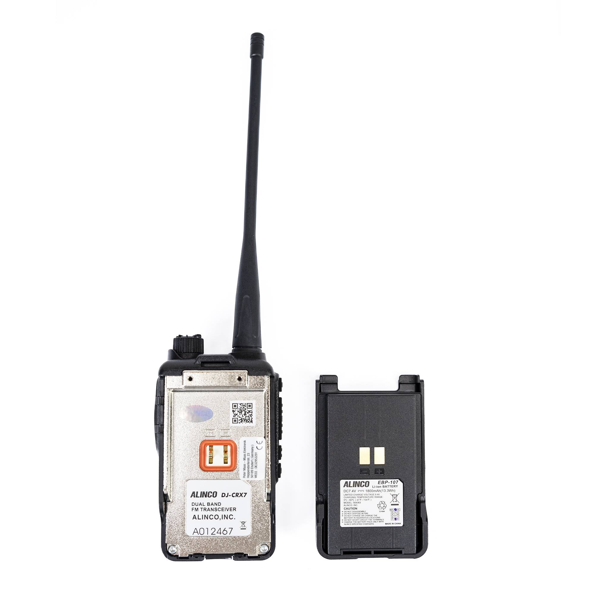 Tragbarer VHF/UHF-Radiosender PNI Alinco DJ-CRX-7, UKW-Radio, 1800-mAh-Akku, Talk Around, BCL, TOT, DTMF, CTCSS, DCS