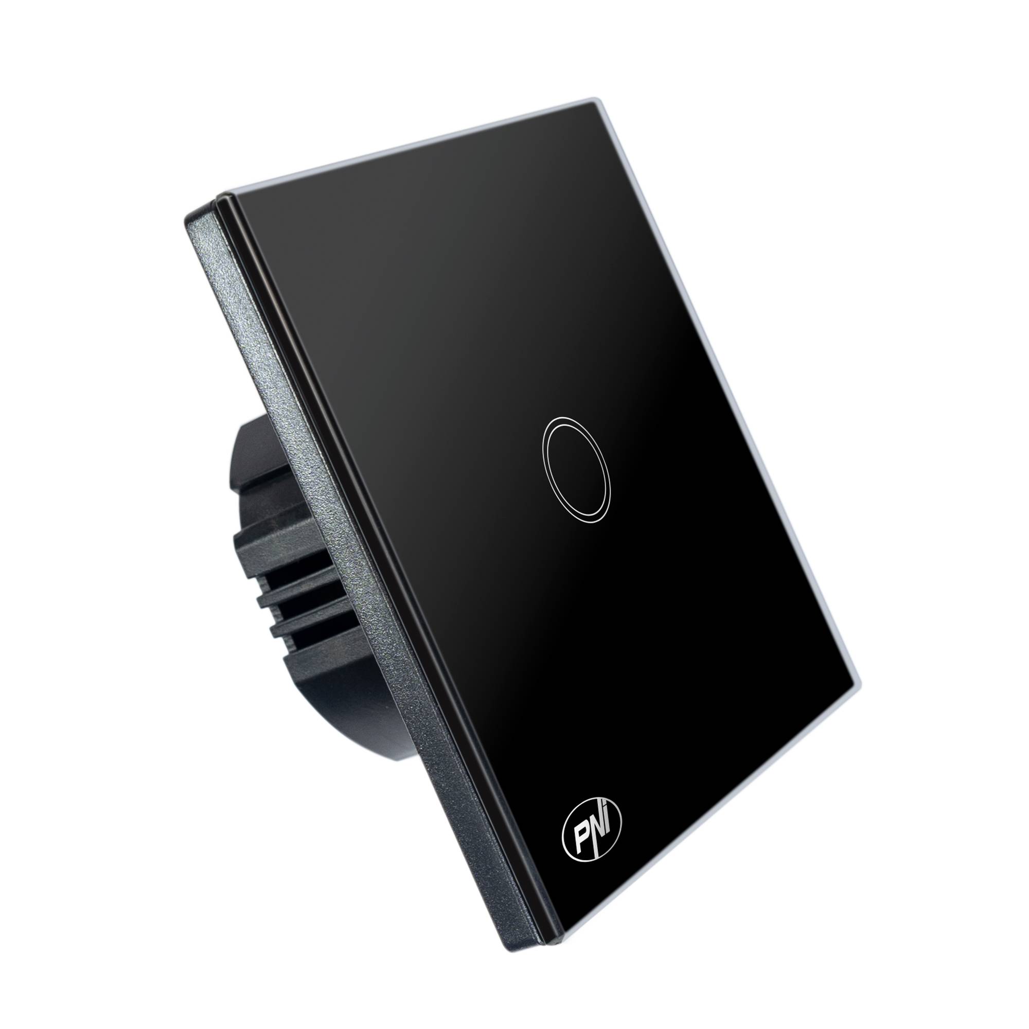 Einfacher Schalter mit Touch PNI SH121, aus Glas, schwarz, mit LED-Anzeige, 10A 200W