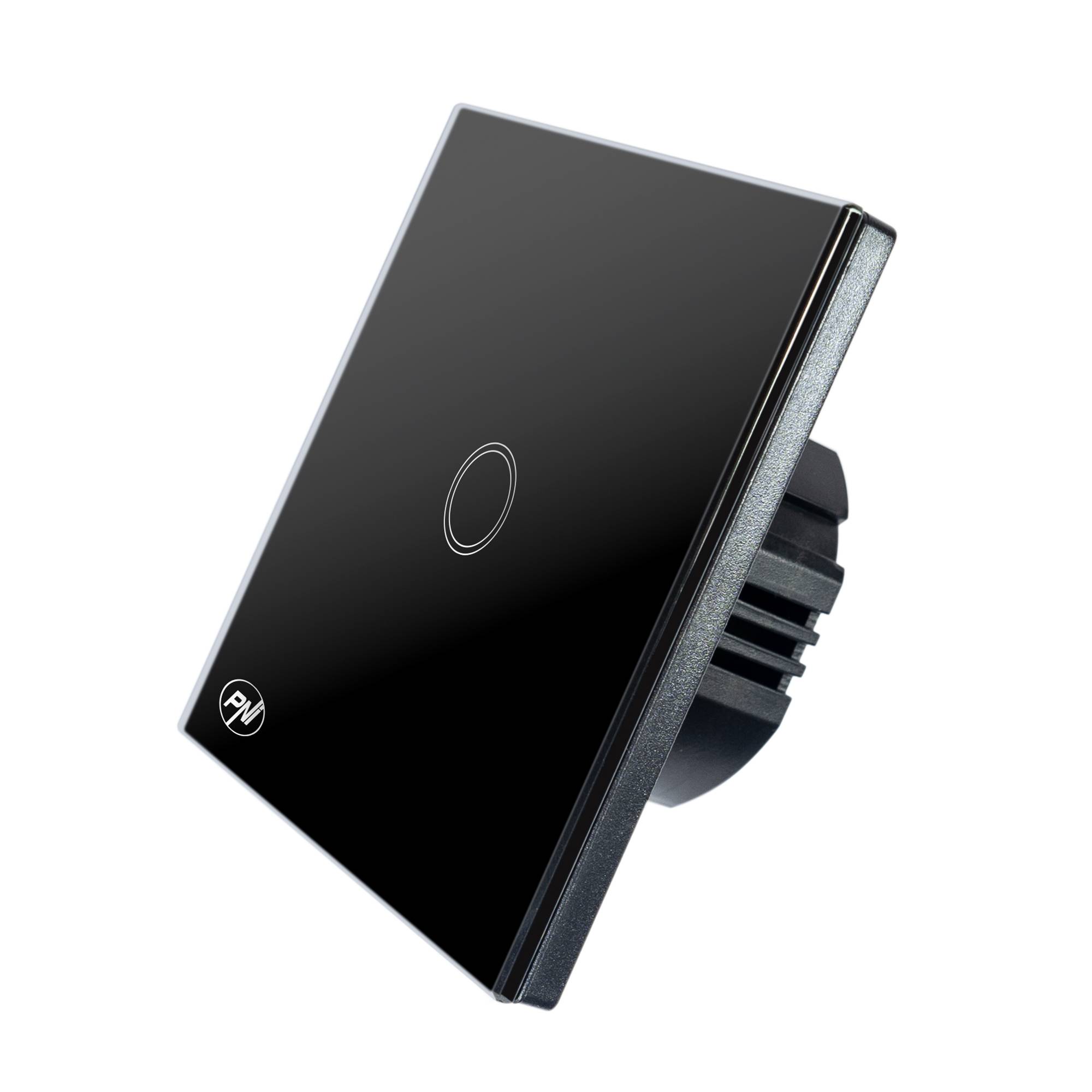 Einfacher Schalter mit Touch PNI SH121, aus Glas, schwarz, mit LED-Anzeige, 10A 200W