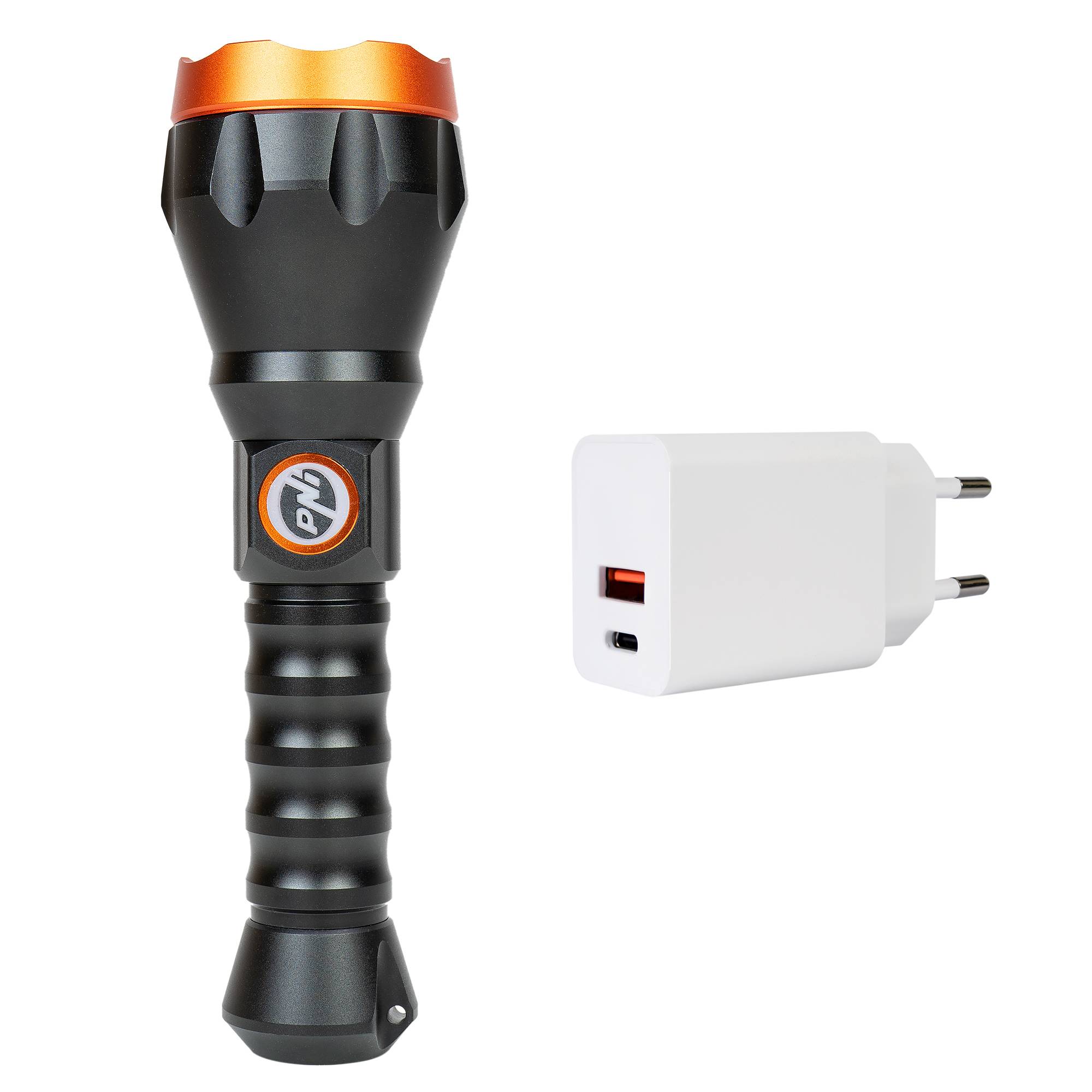 PNI Adventure F550 Crystal LED-Taschenlampe, 10W, aus Aluminium, 2500lm, bis zu 700m, 4000mAh, IPX6, inklusive PNI CHG300 Netzteil