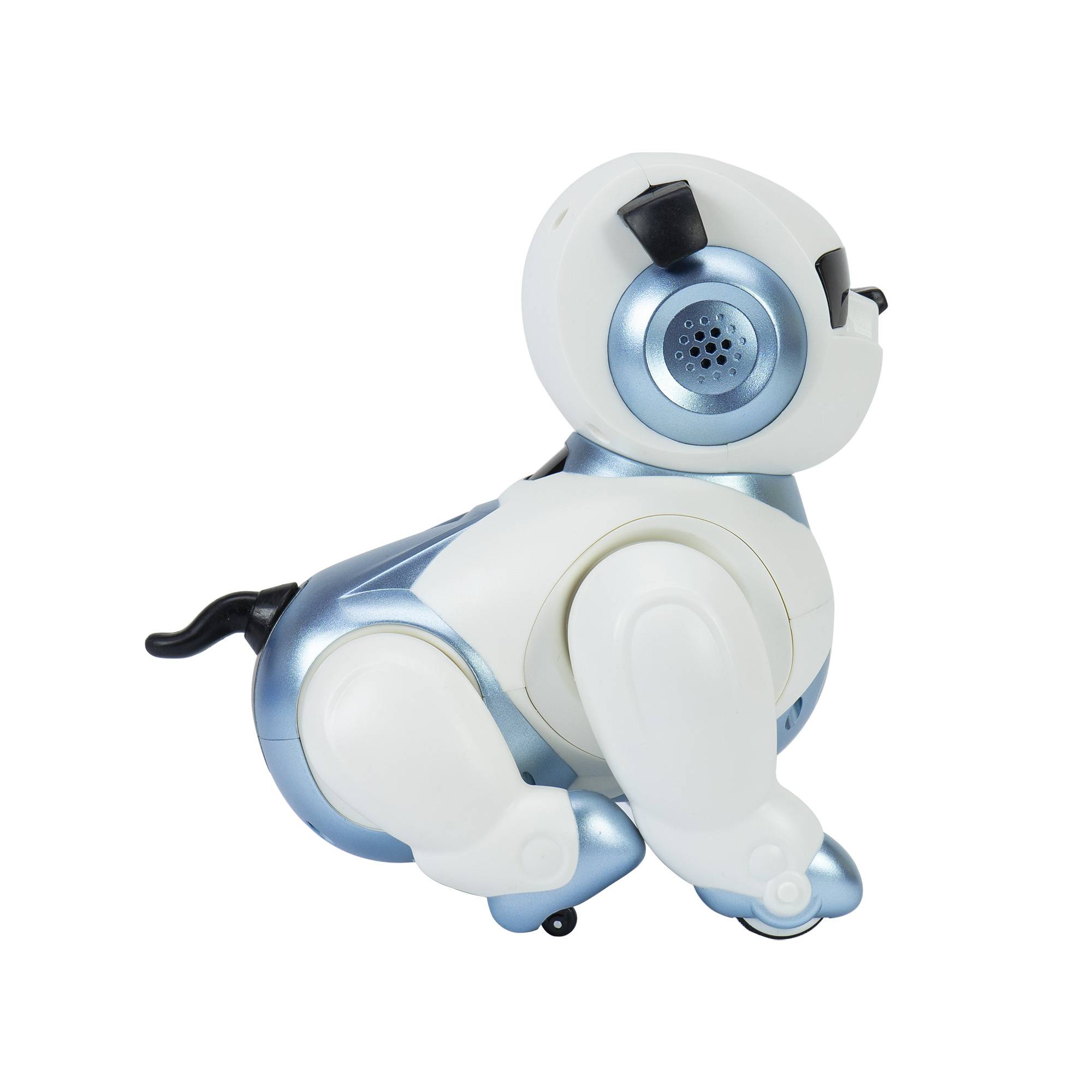 Interaktiver intelligenter Roboter PNI Robo Dog, Sprachsteuerung, Touch-Tasten, weiß-blau, inklusive Batterie 3,7 V 350 mAh