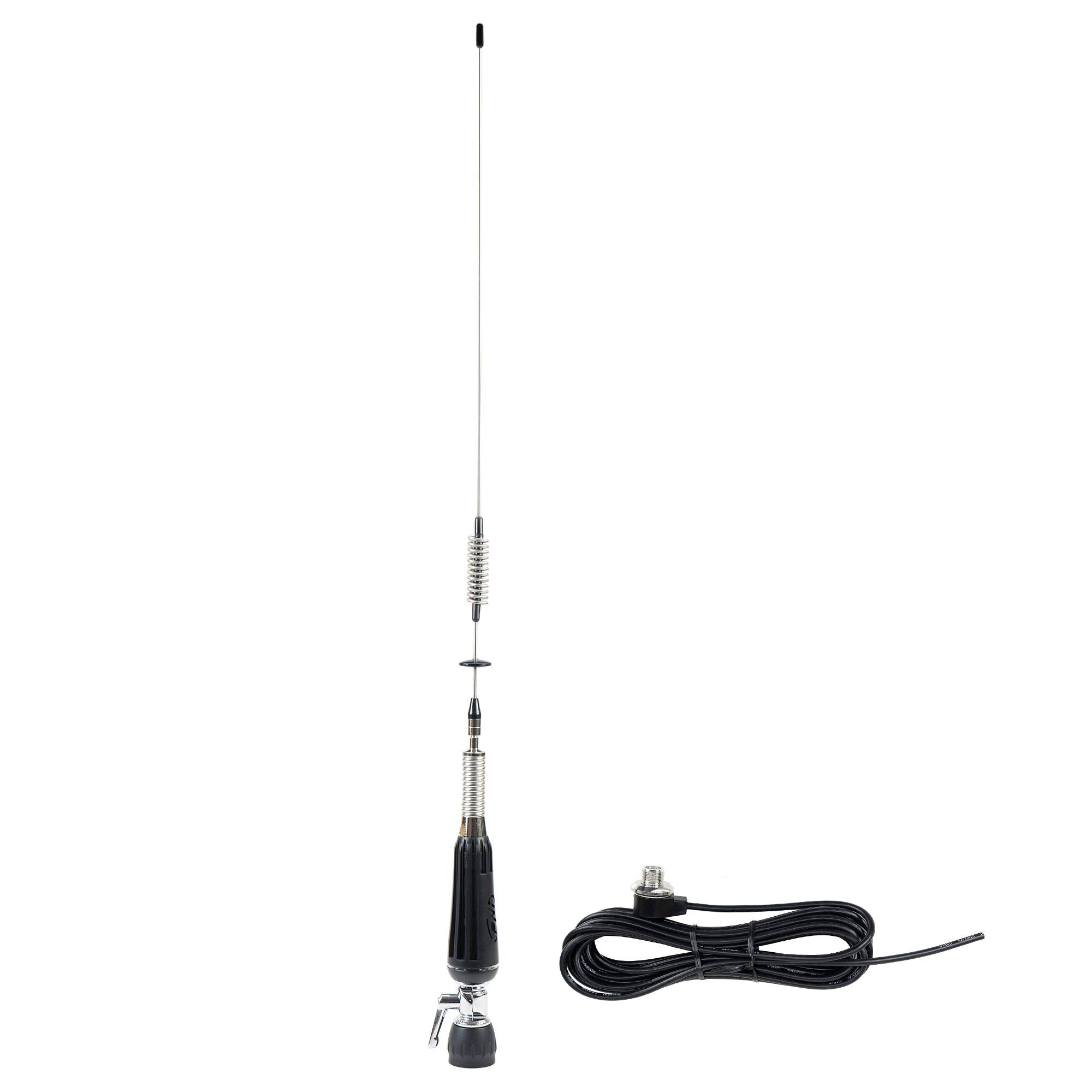 CB-Antenne PNI LED 850, 85 cm, 300 Watt, faltbar, leuchtet beim Senden und PNI T601 Befestigungskabel