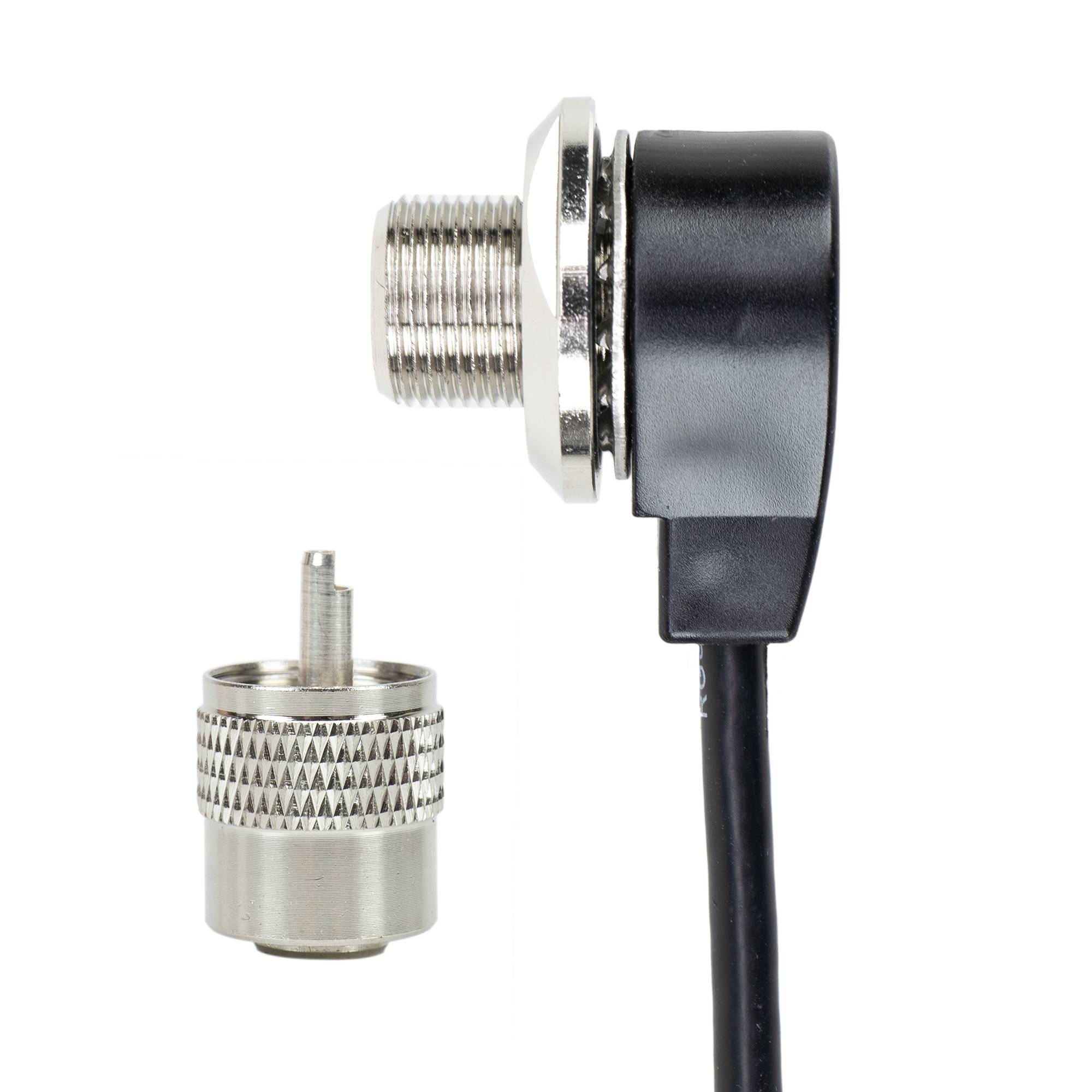 CB-Antenne PNI LED 850, 85 cm, 300 Watt, faltbar, leuchtet beim Senden und PNI T601 Befestigungskabel