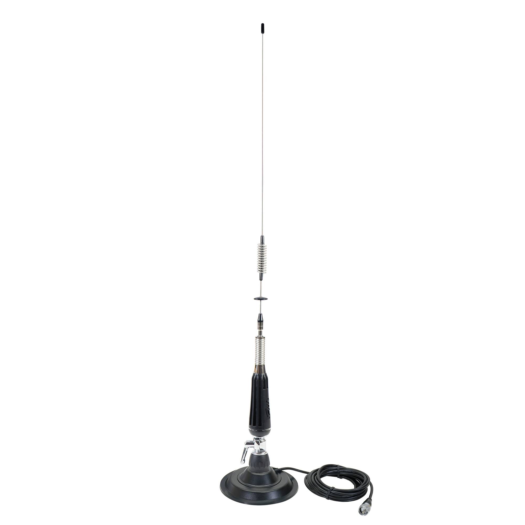 Faltbare CB PNI LED 850 Antenne mit Magnetfuß 145 mm, 85 cm lang, 26-28 MHz, 300 Watt, leuchtet während des Sendens, Typ PL-Gewinde, ohne Zubehör