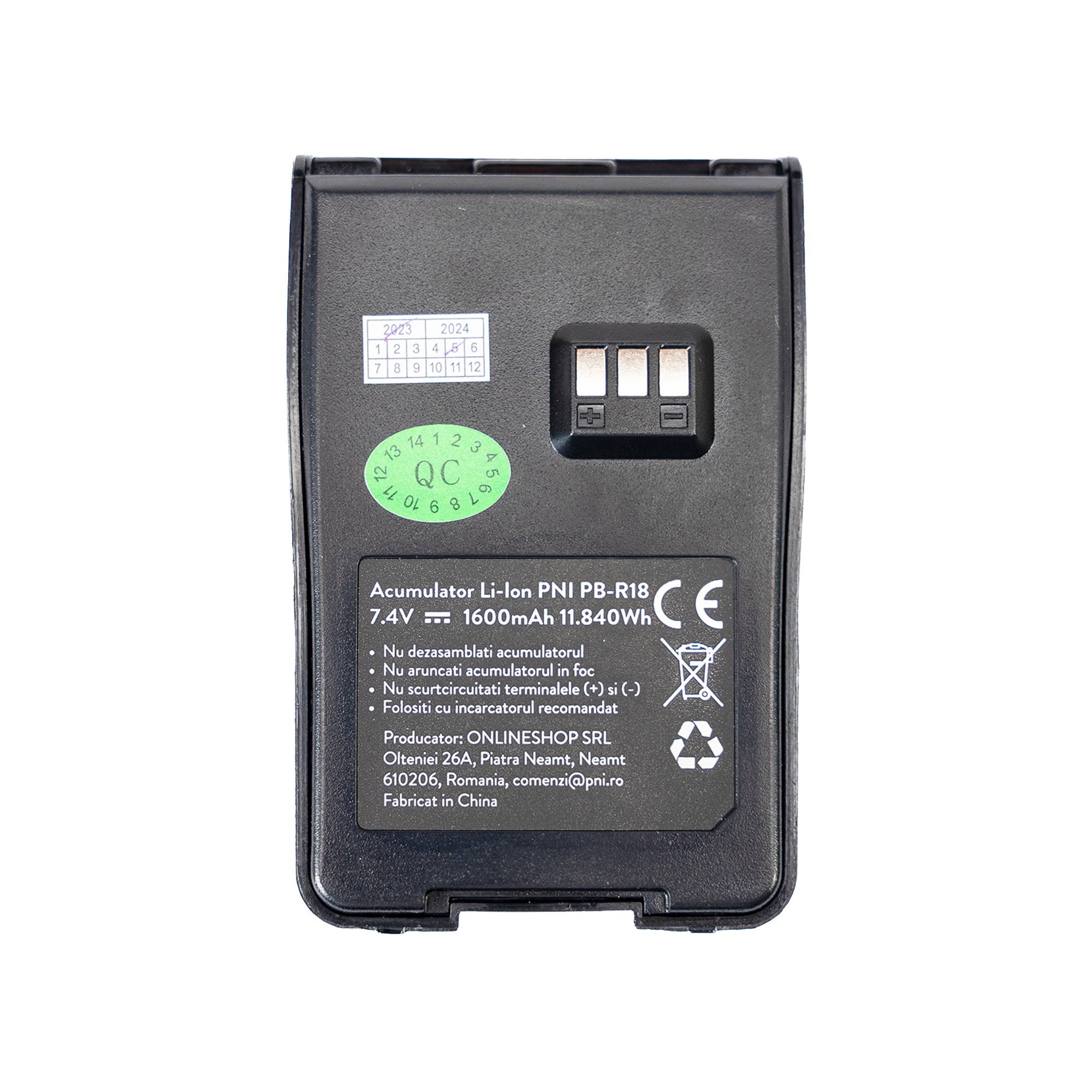 PNI PB-R18 Akku für tragbaren Radiosender PNI PMR R18, Li-Ion, 1600 mAh, 7,4 V